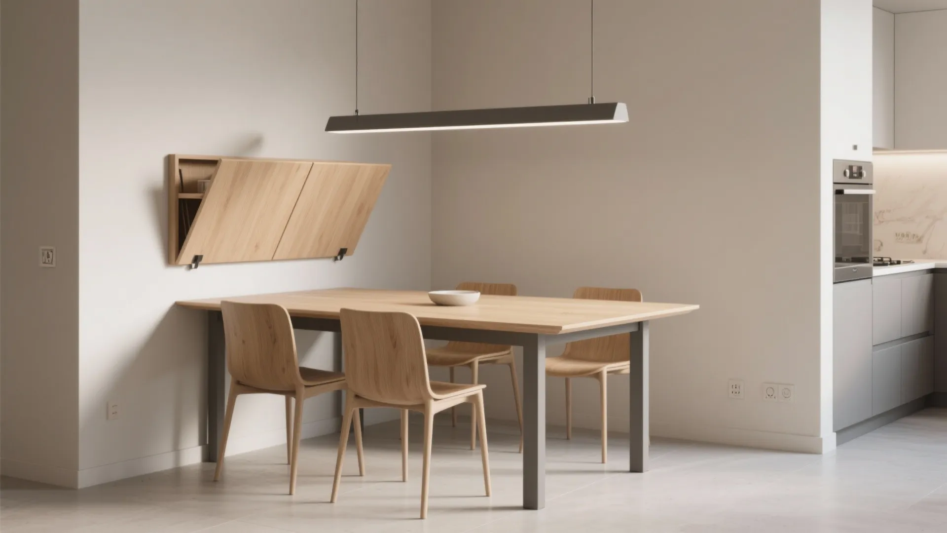 Wall-Mounted Drop Leaf + Slim Chairs