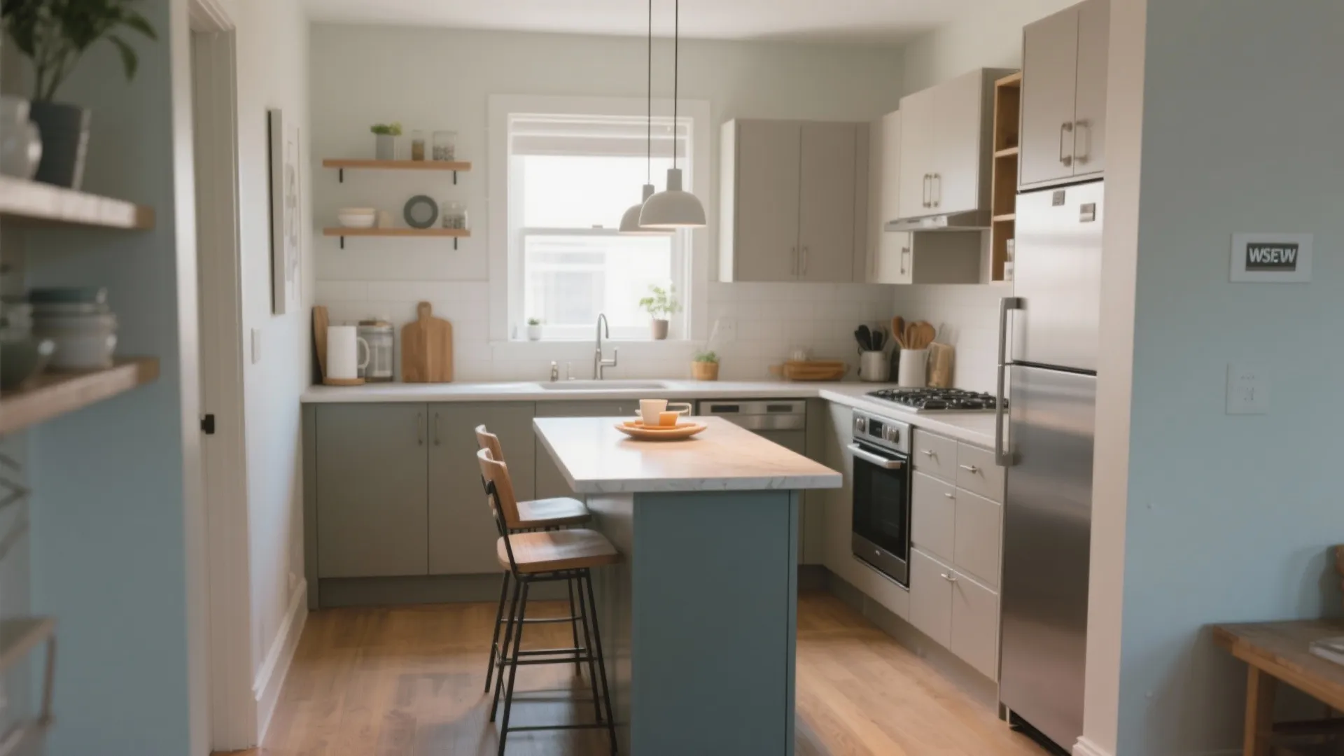 Compact Kitchen Island with Drop Leaf