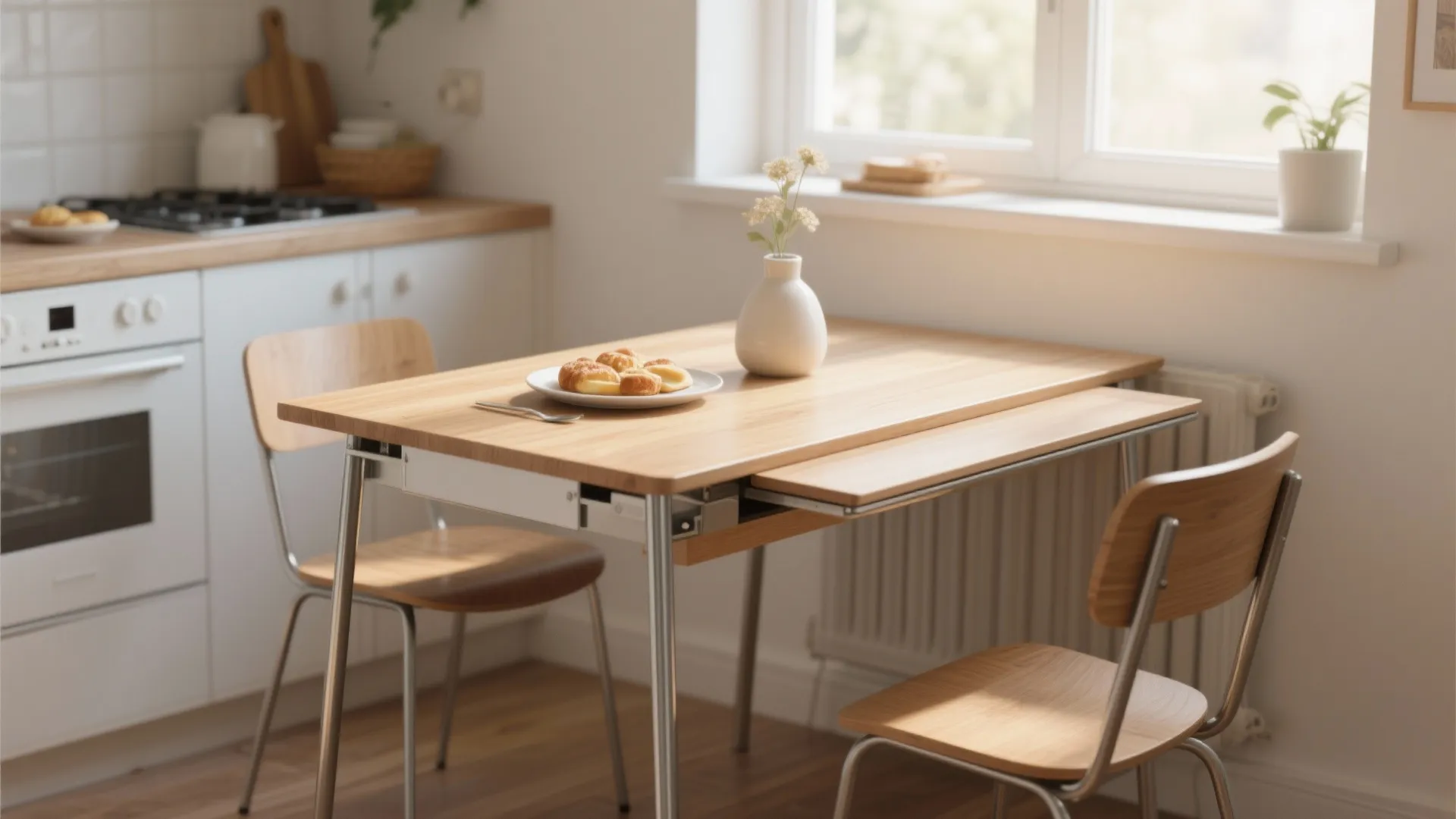 2. Narrow drop-leaf table for multi-use