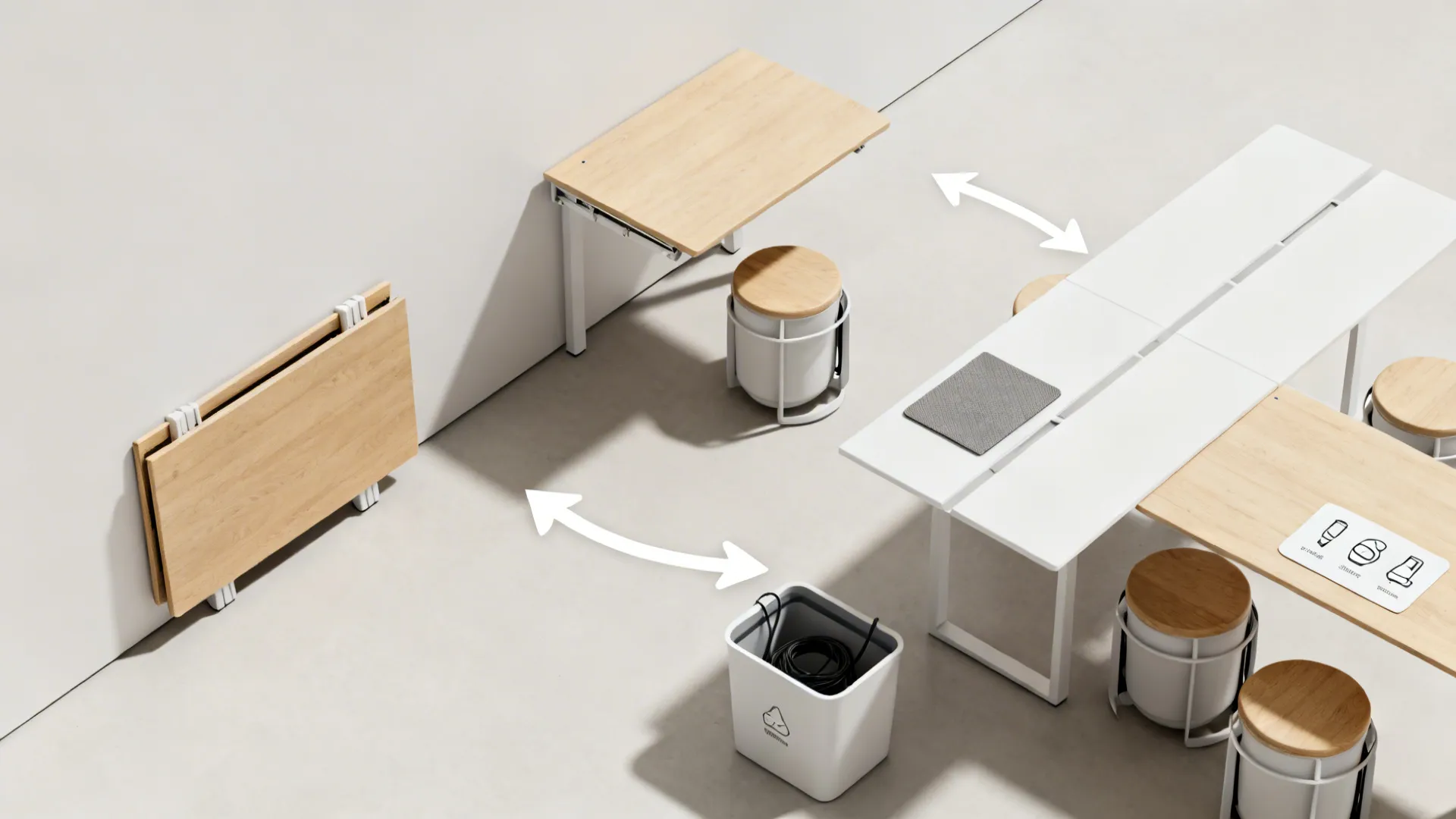 Idea 2: Foldable Dining That Doubles as Study Space