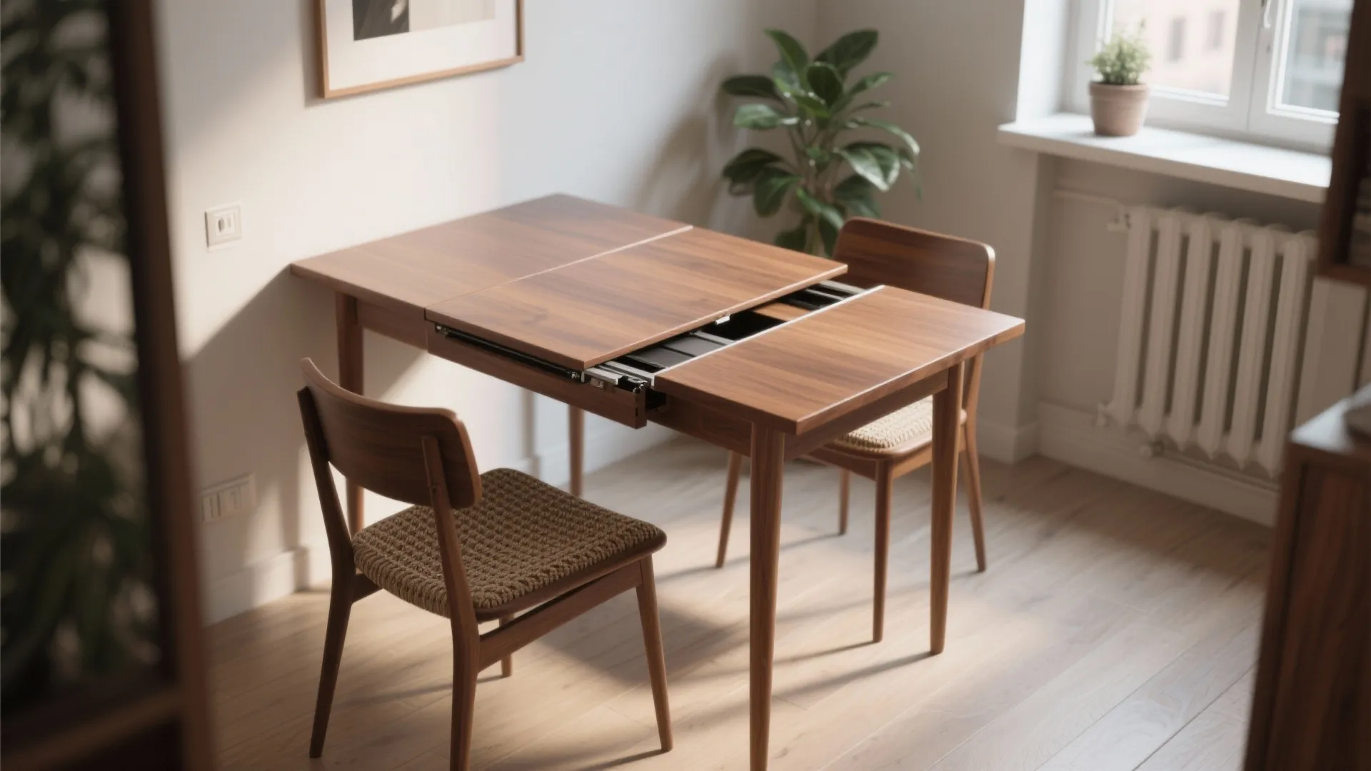 1. Extendable drop-leaf table