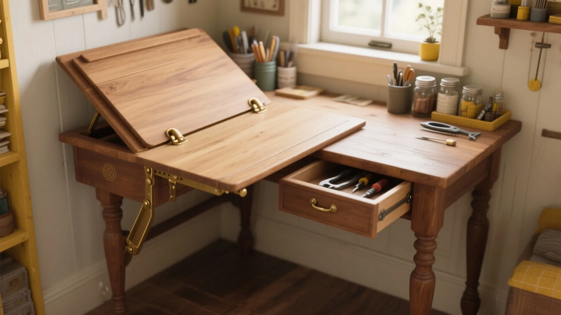 1. Drop-leaf or flip-top table that tucks away