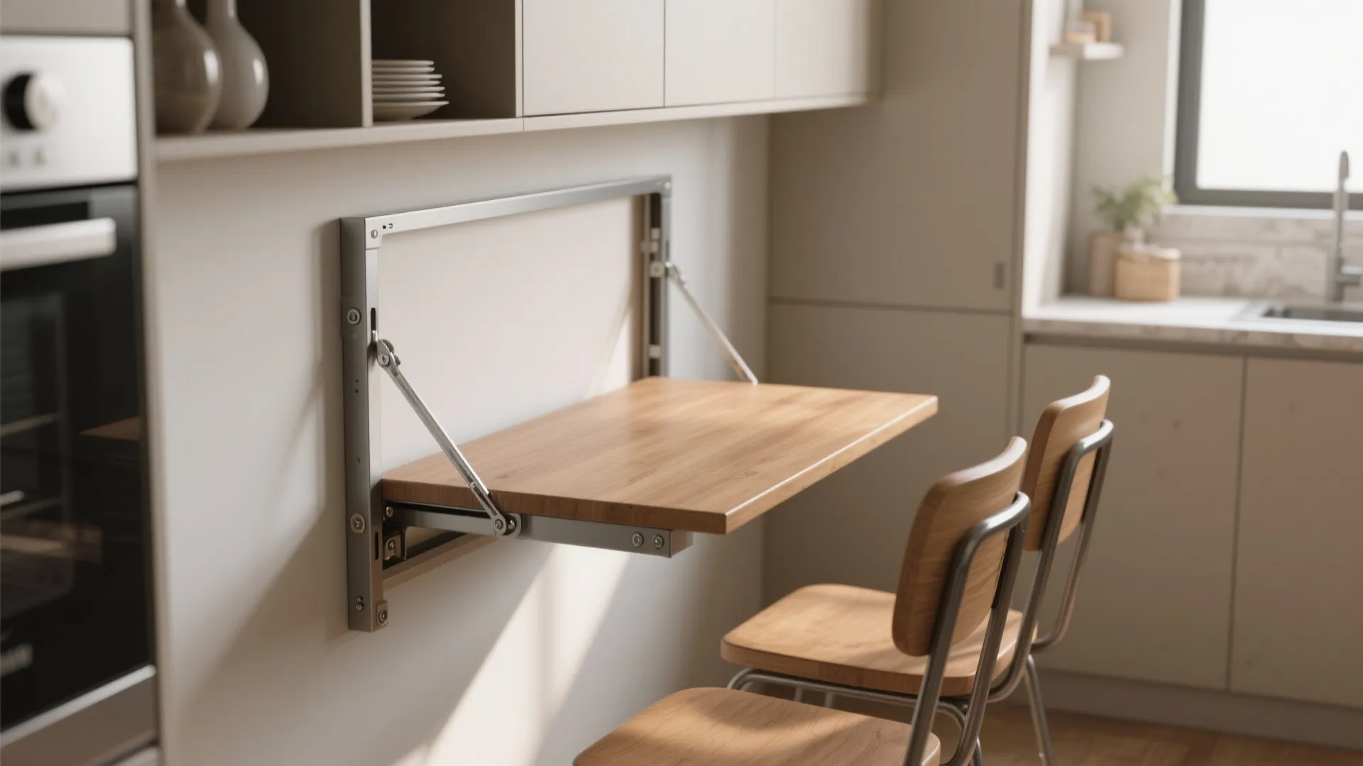 Narrow Drop-Leaf or Wall-Mounted Fold-Down Table