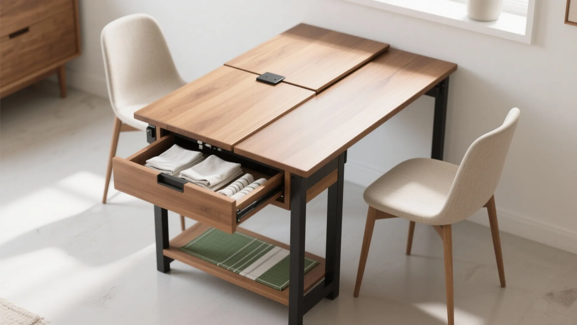 3) Drop-Leaf or Gateleg Table (With Storage)