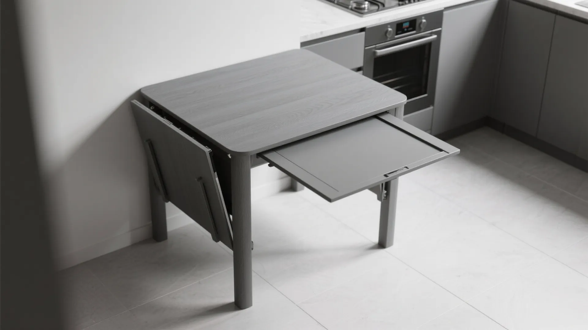 5. Compact grey drop-leaf table