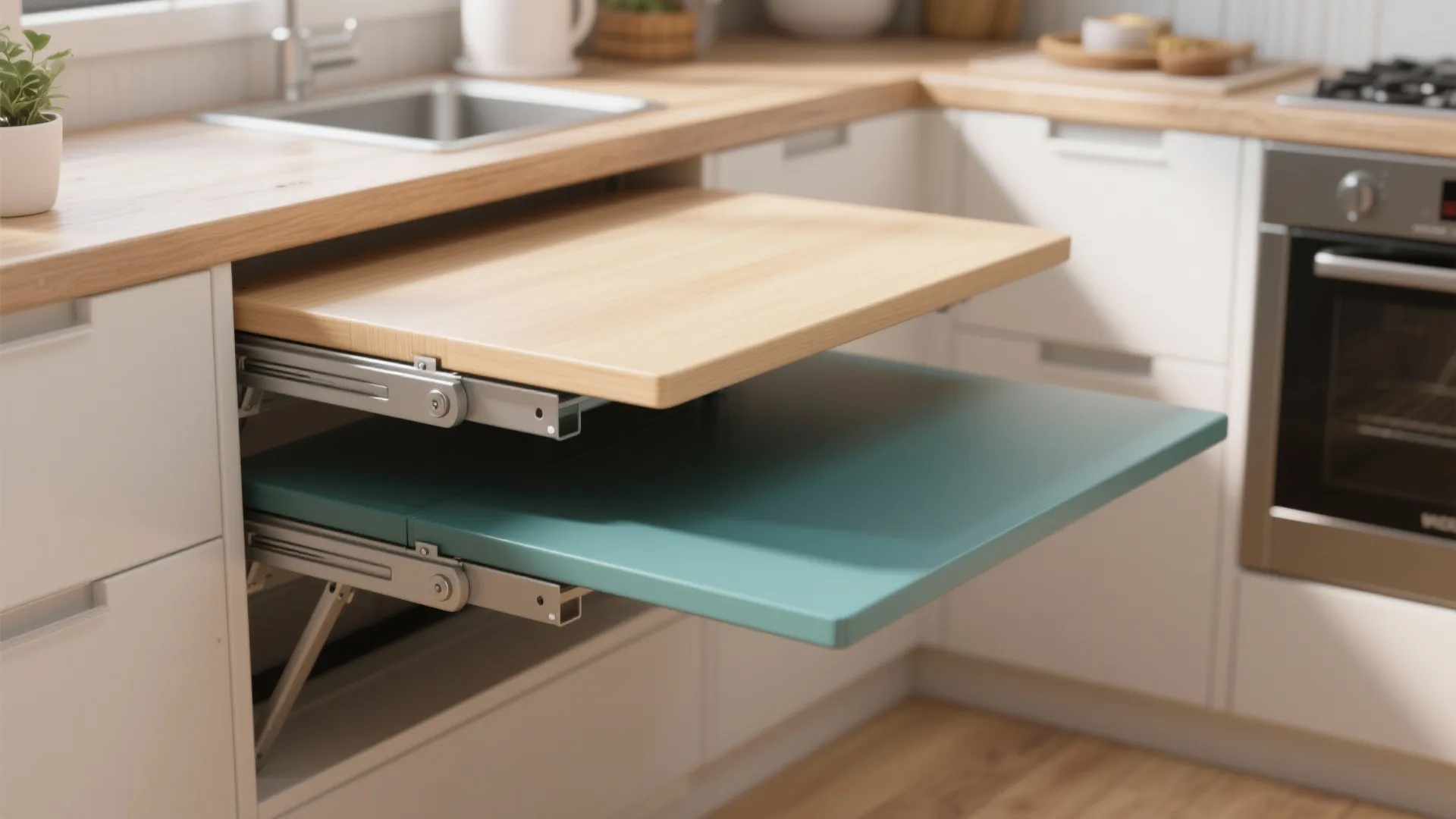 5. Foldable two-tone drop-leaf table