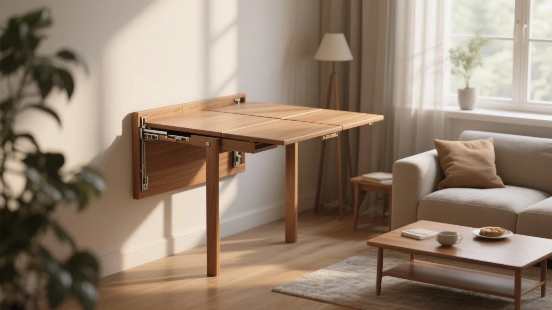 Drop-Leaf Wall Table
