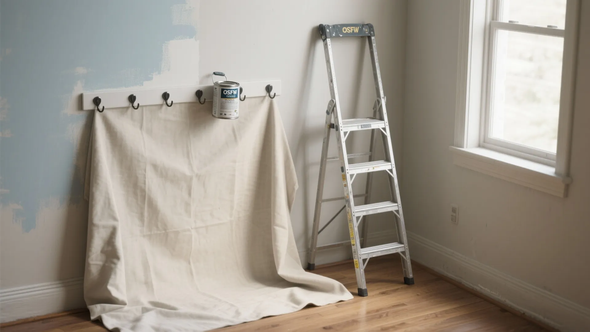 5. Drop cloths, magnetic paint hooks, and compact ladders