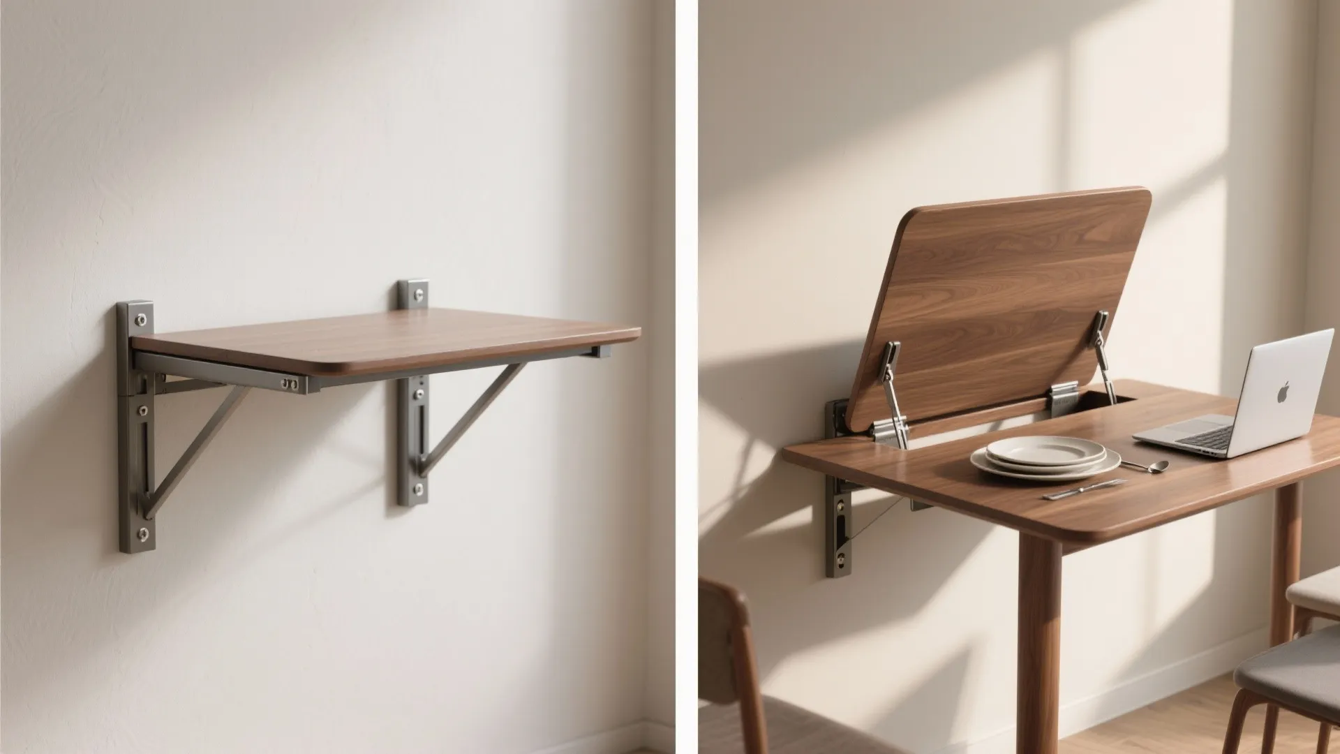 2. Wall-Mounted Drop-Leaf Table