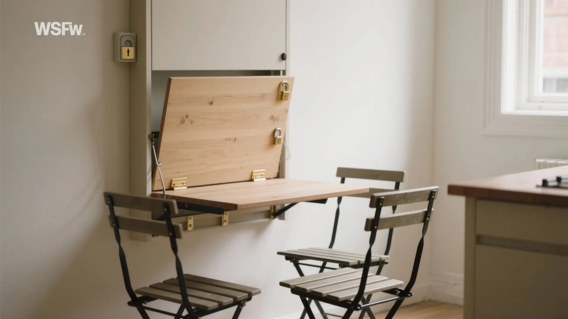 Idea 1: Wall-Mounted Drop-Leaf Bistro