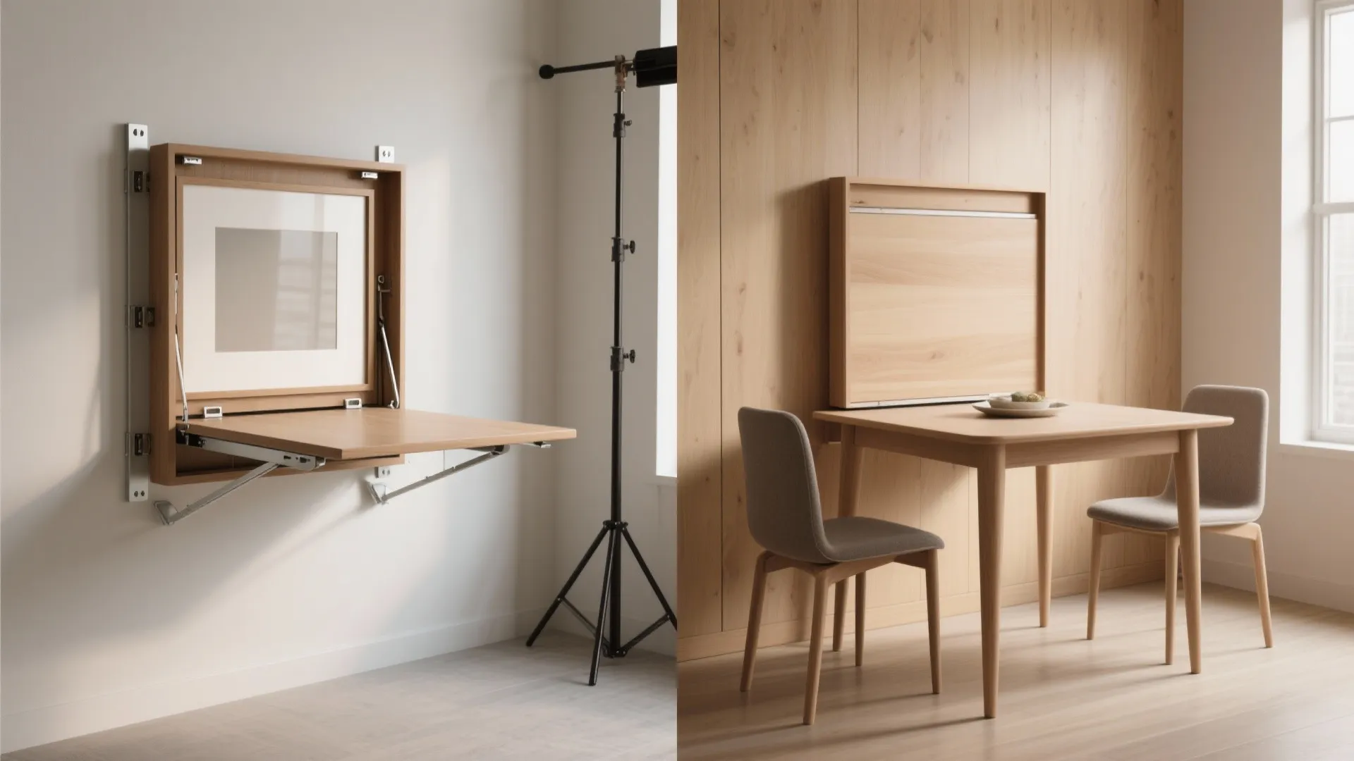 1. Wall-mounted drop-leaf table