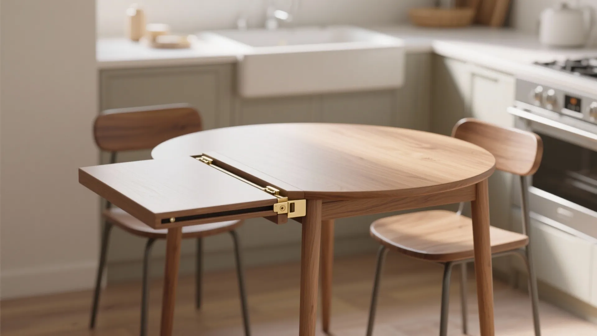 2. Drop‑leaf round table that expands