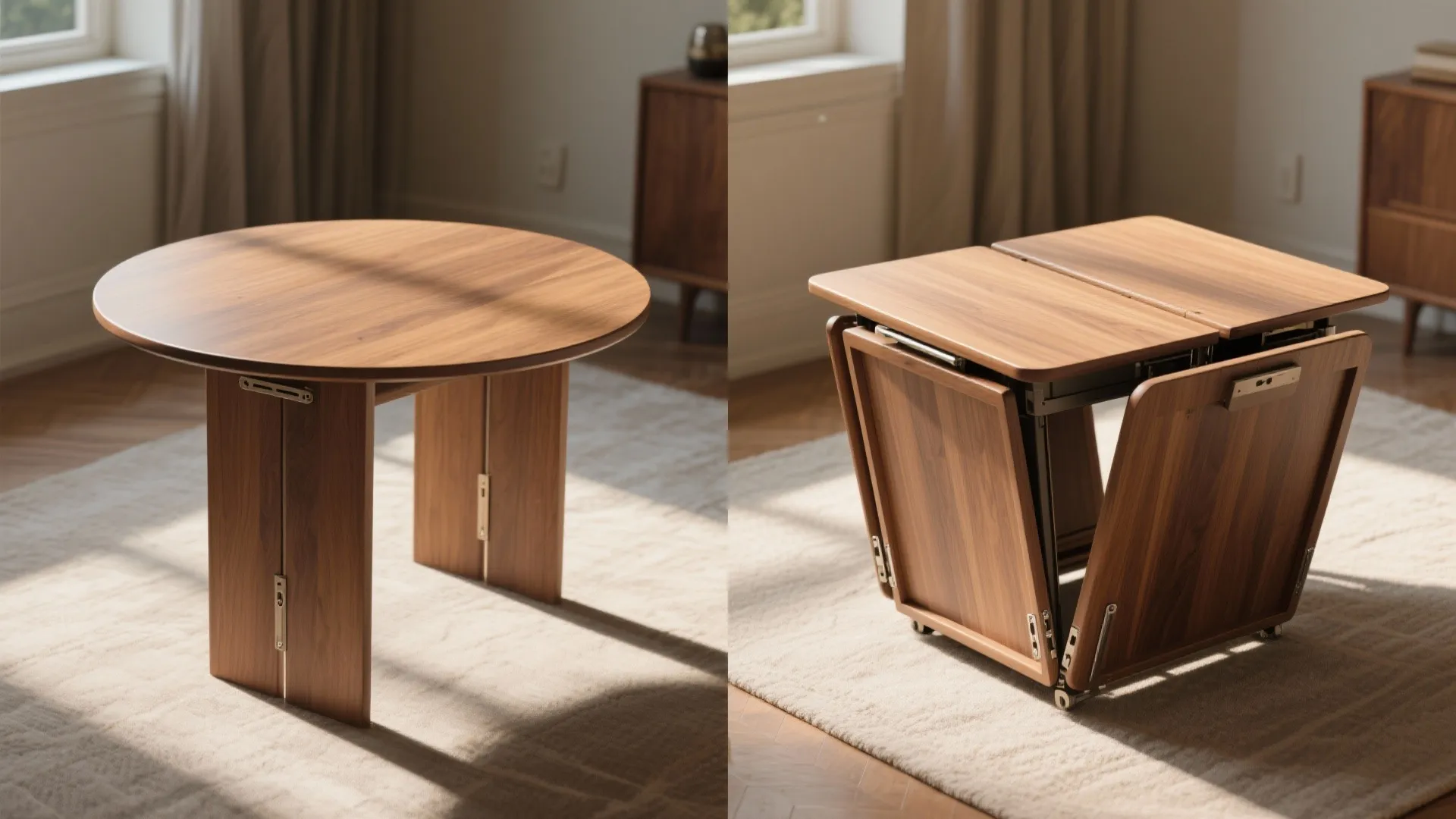 2. Drop-leaf or folding round table