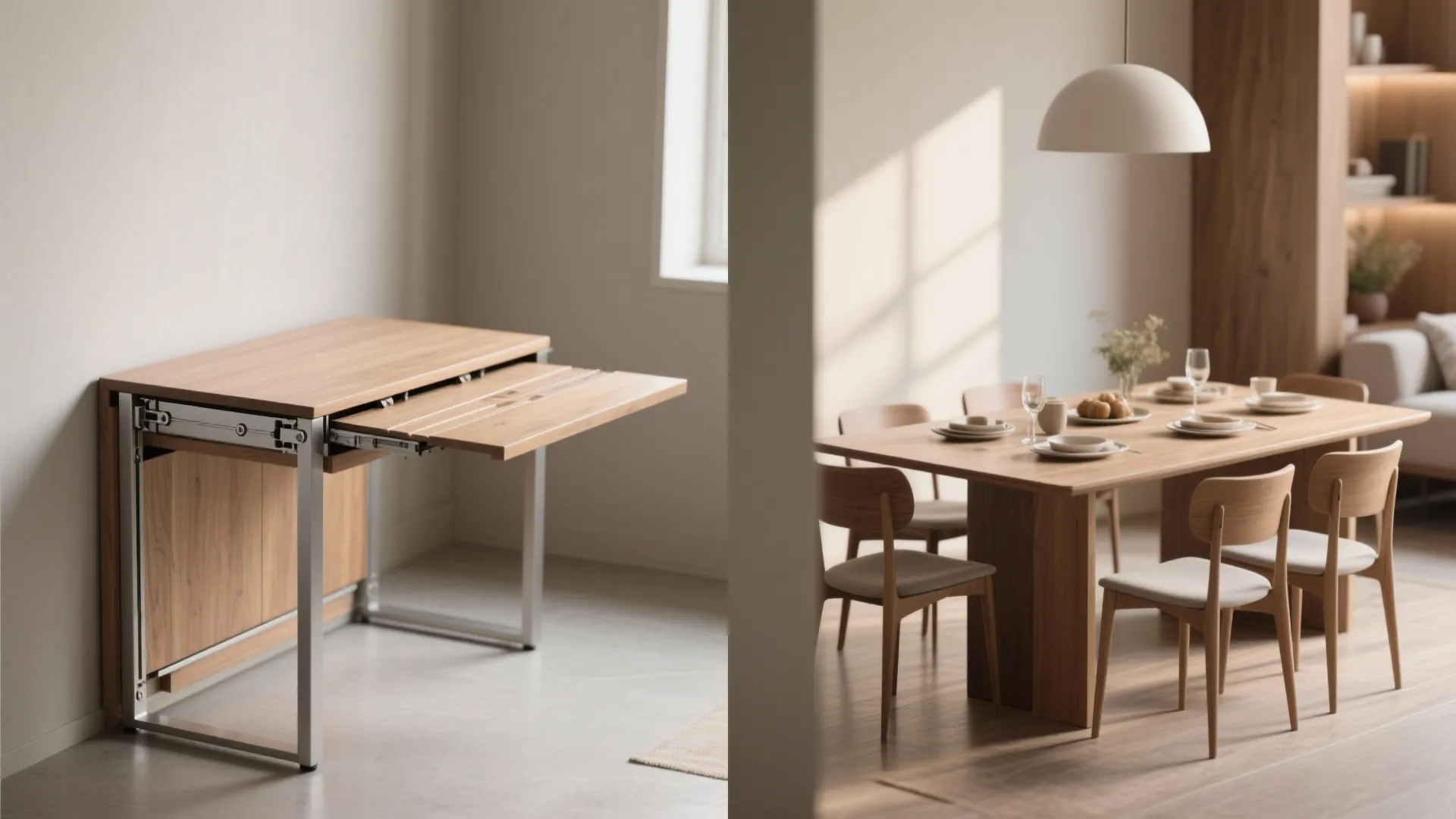 2. Drop-leaf or extendable table