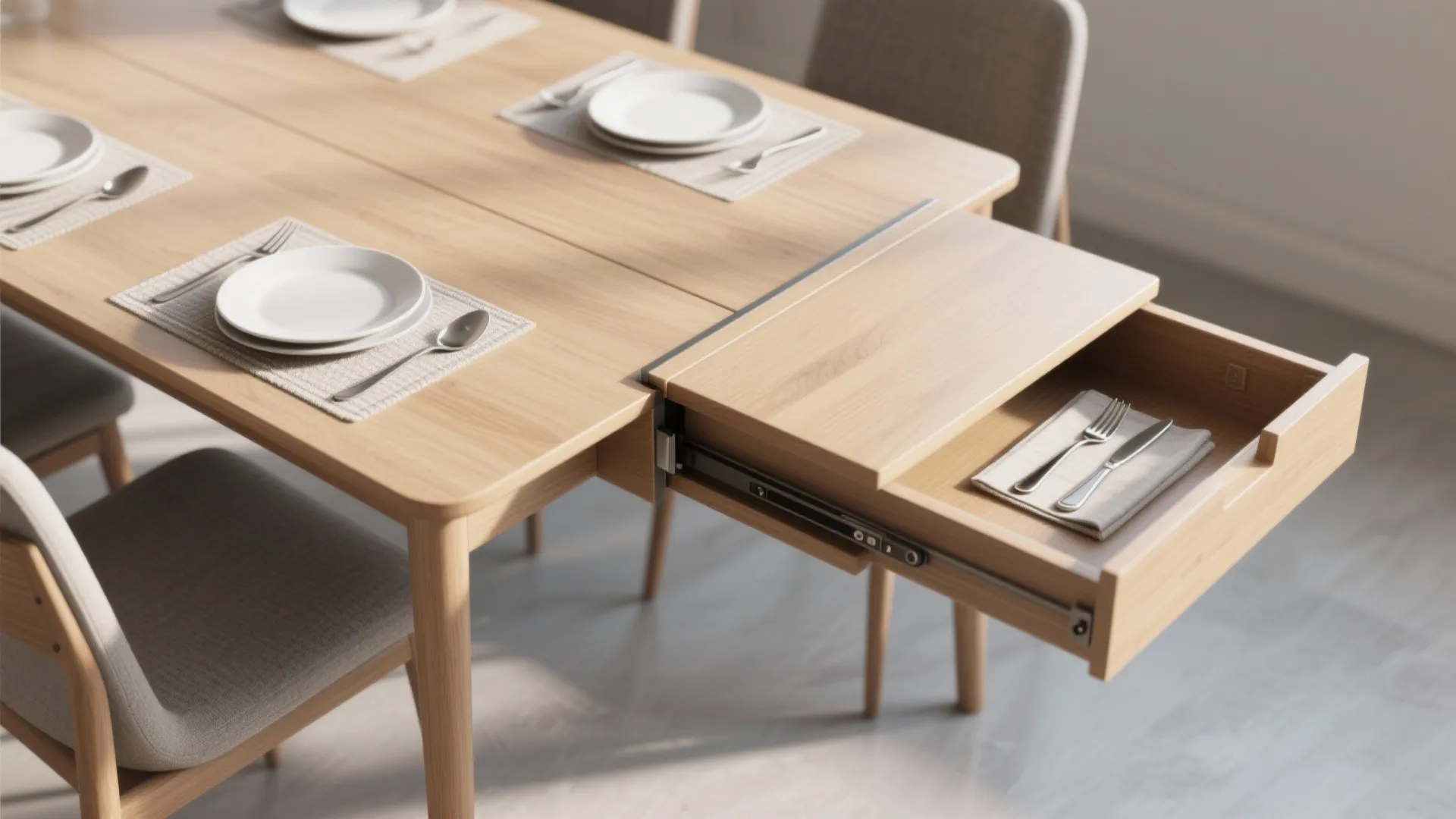 2. Drop-leaf table with hidden storage