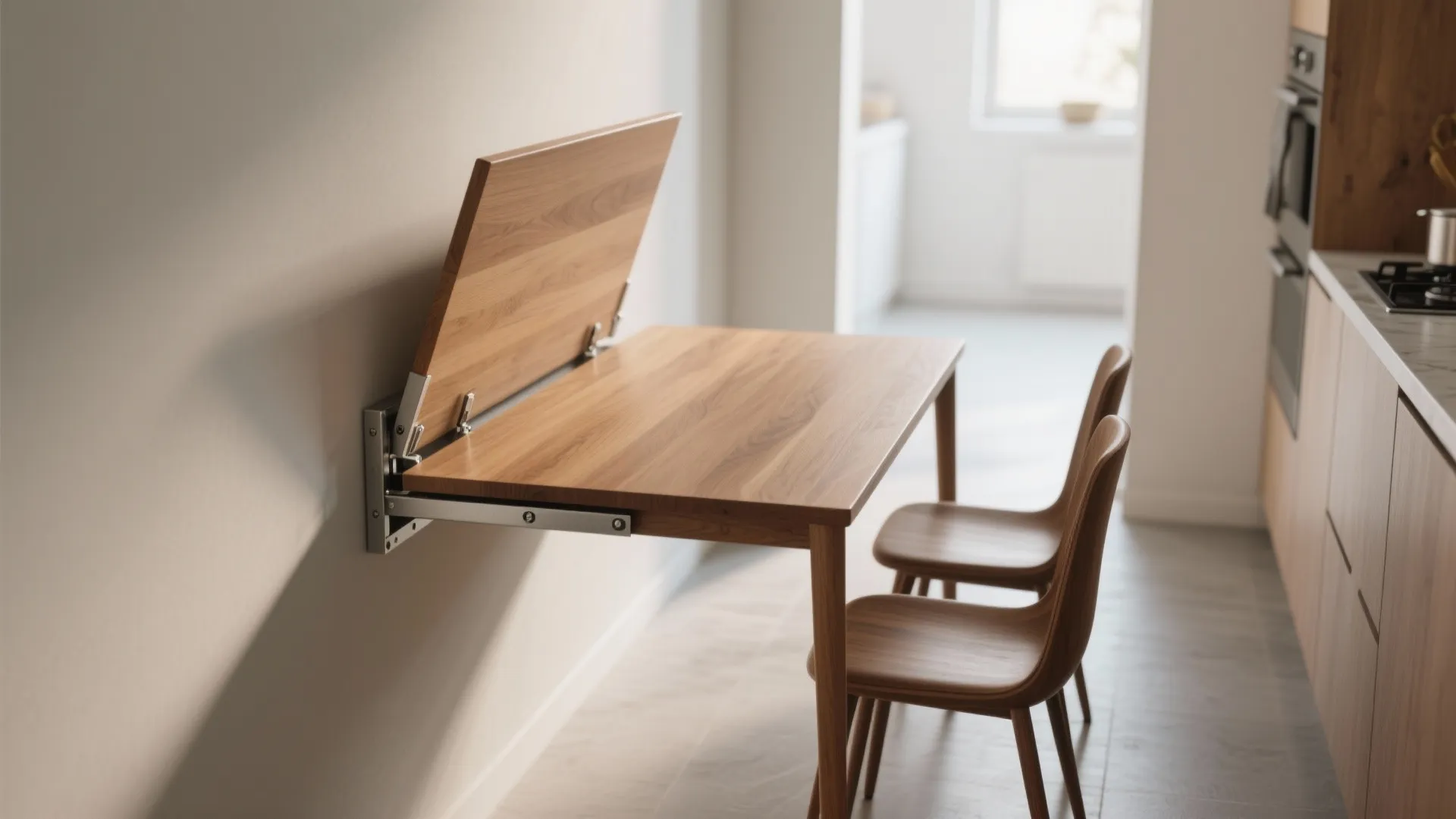 Slim drop-leaf rectangular table