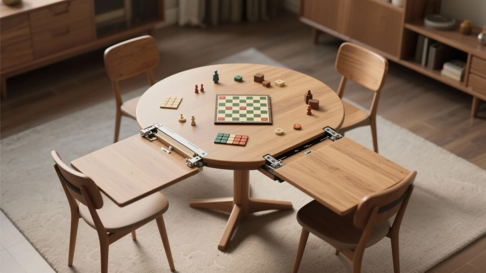 2. Drop-leaf round tables for flexible seats