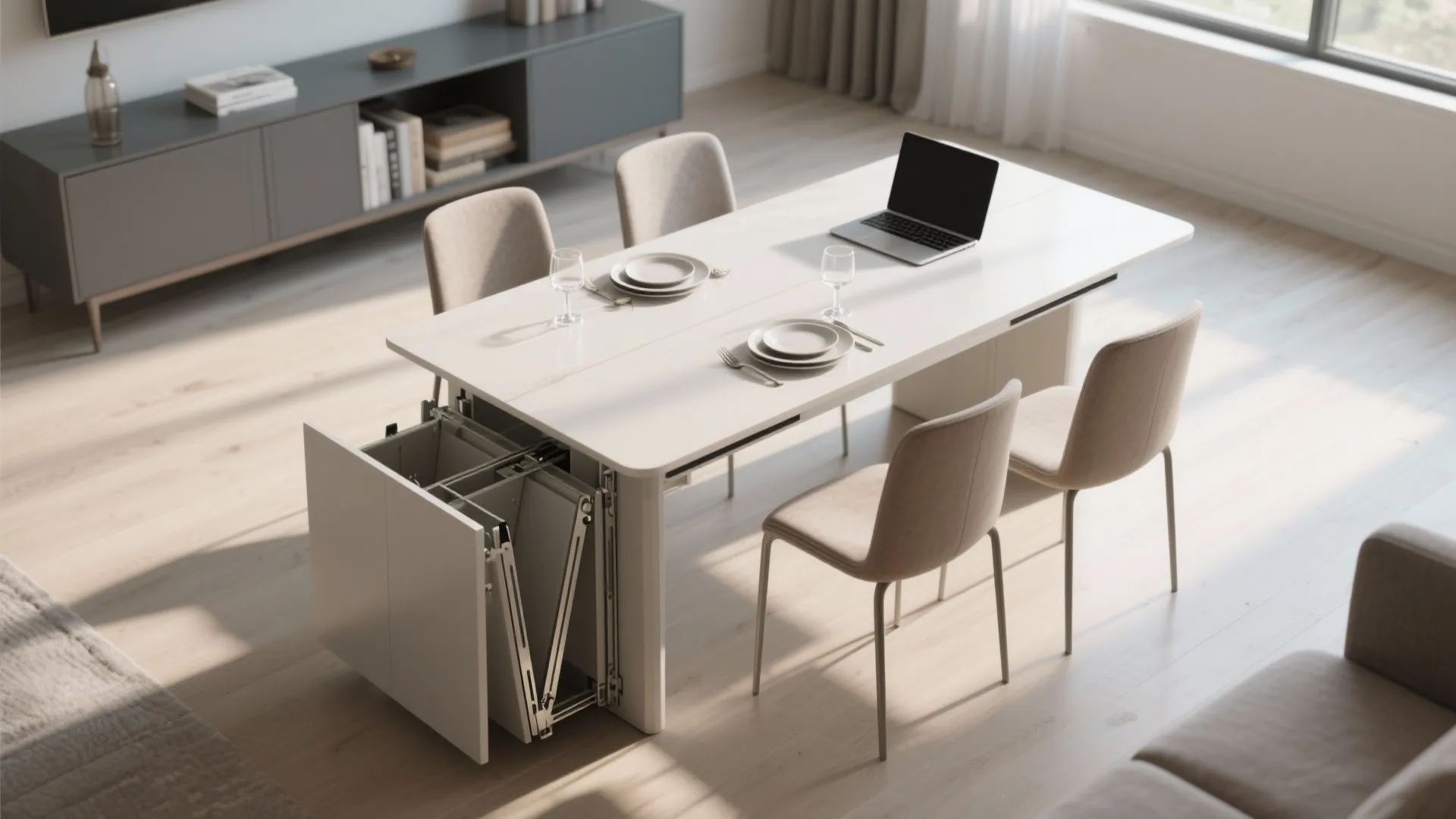 3. Drop-leaf or extendable table for multipurpose rooms