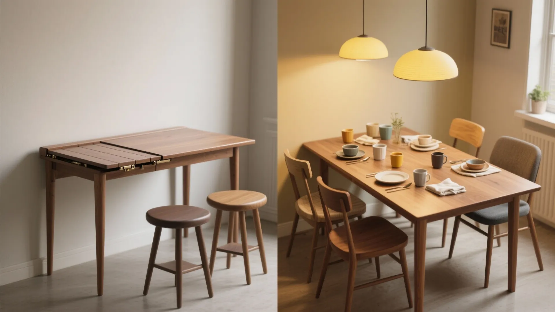 4. Slimline Dining: Drop-leaf tables and expandable tops