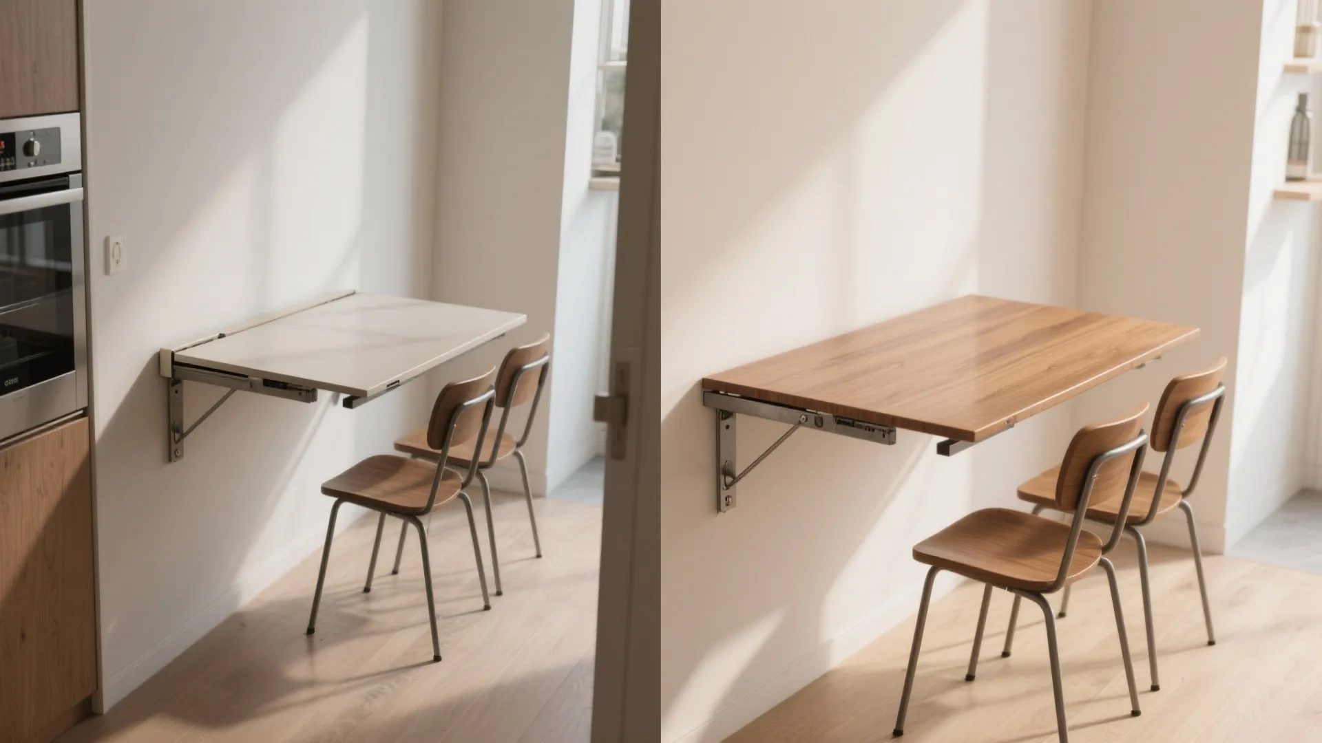 2. Wall-Mounted Drop-Leaf Rectangle Table