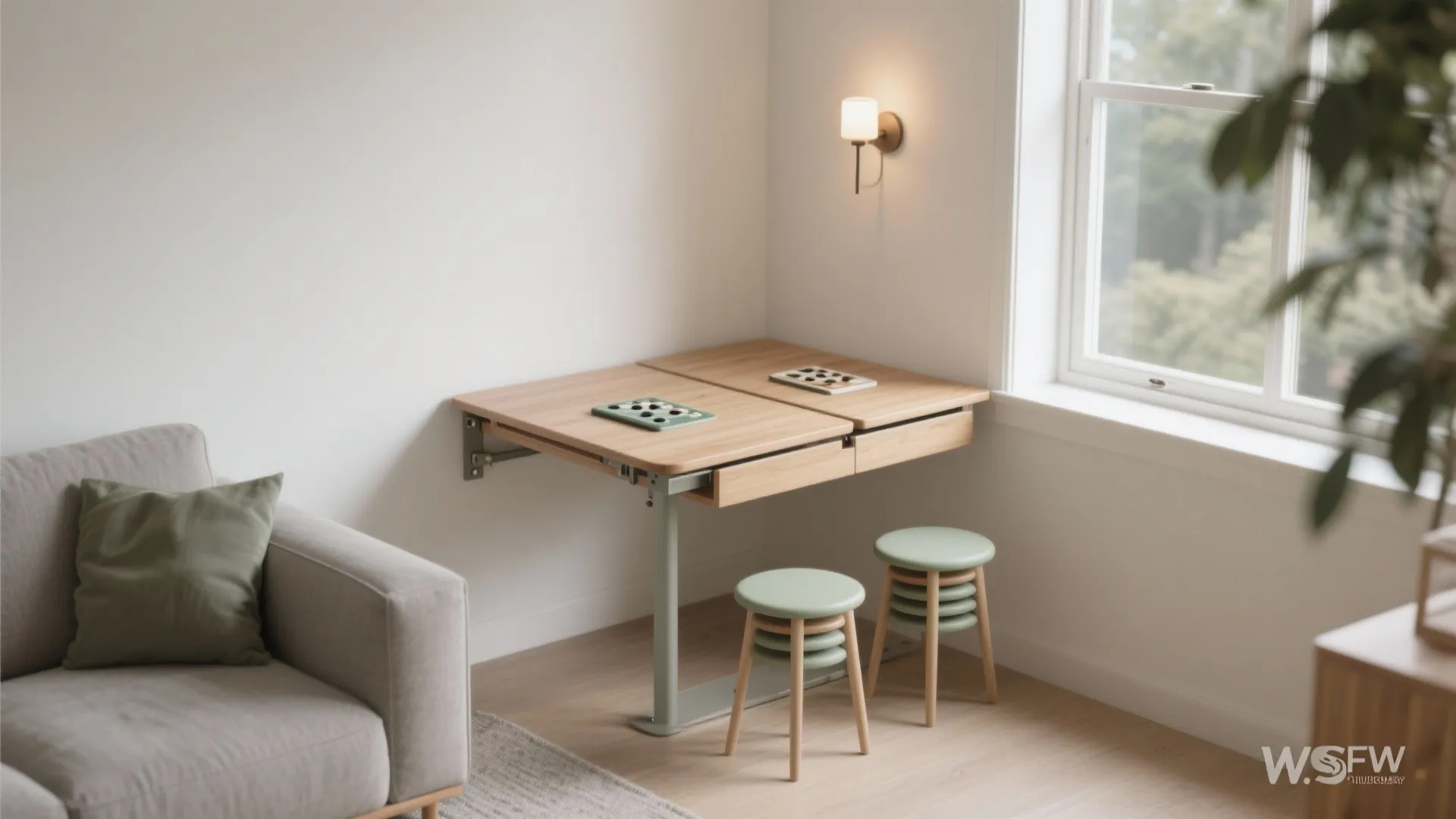 Wall-Mounted Drop-Leaf Nook