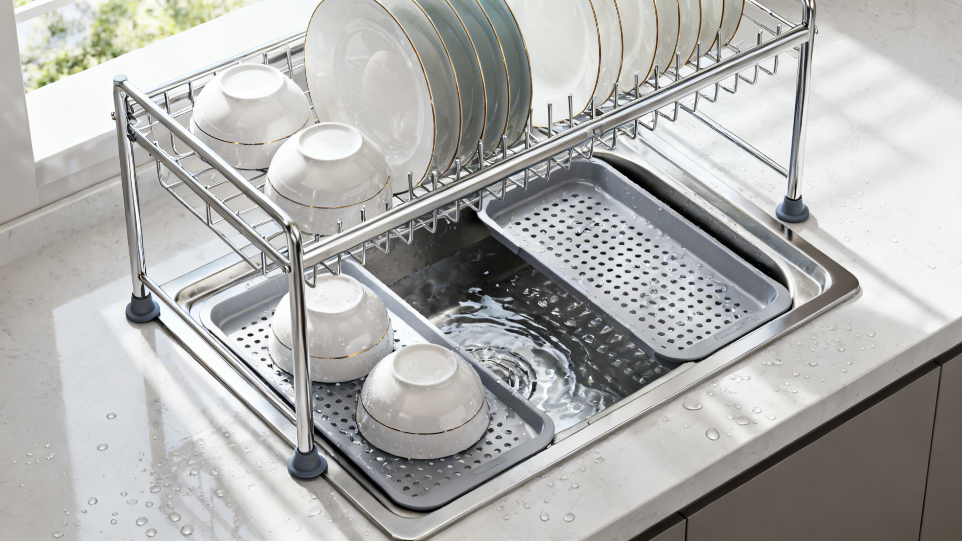 Counters Too Full? Over the Kitchen Sink Shelf Ideas