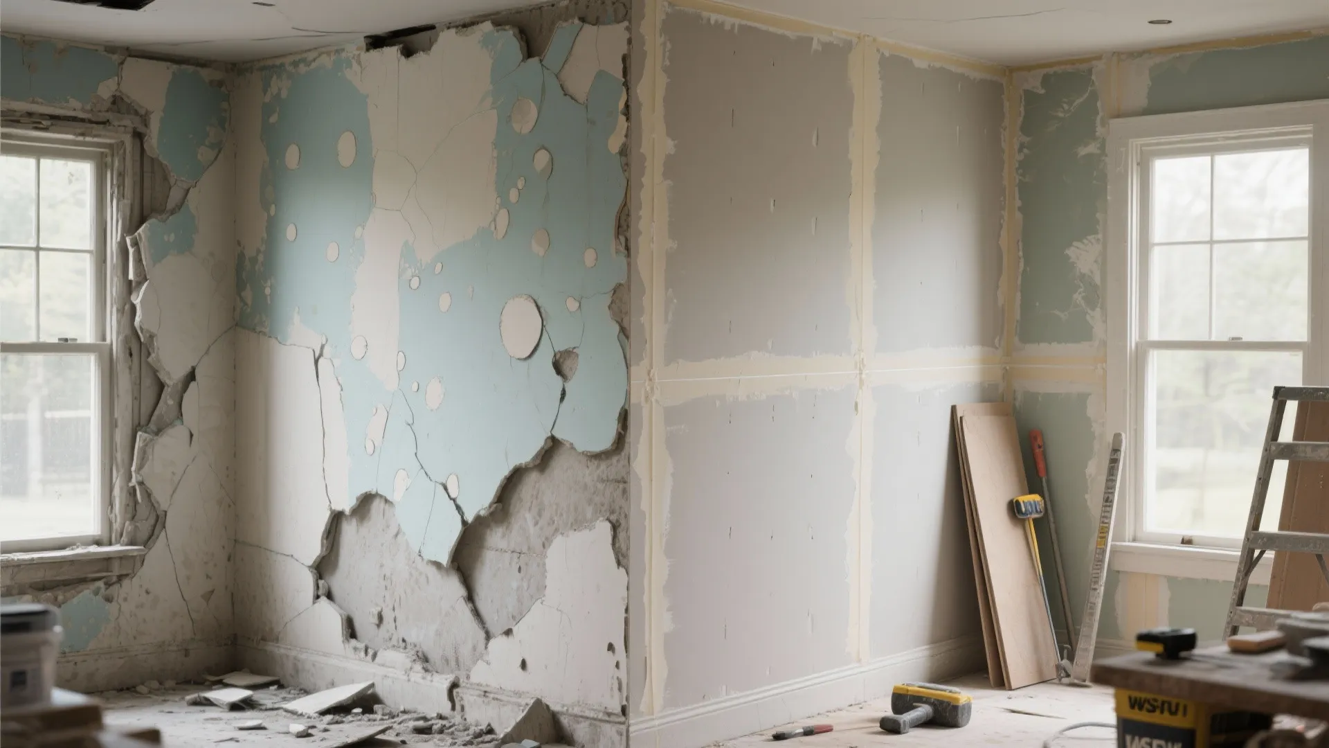 4. Replace damaged drywall when needed