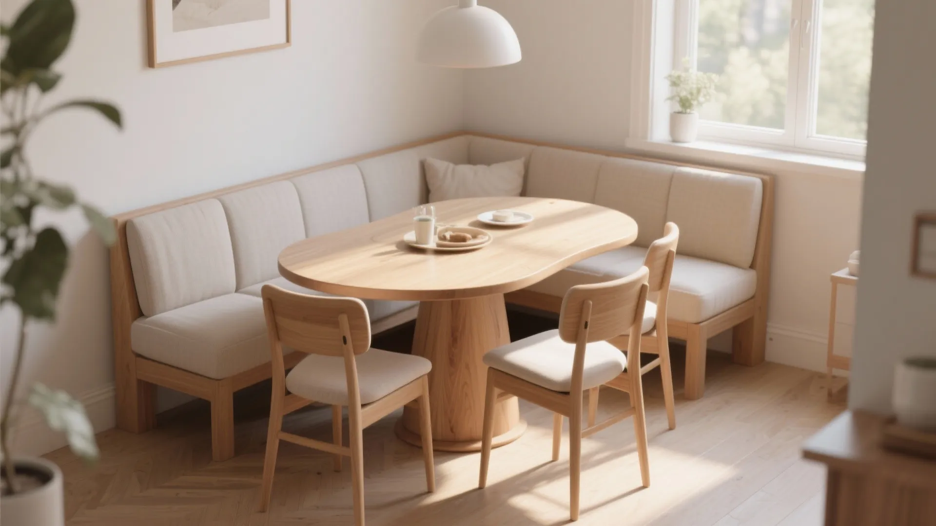 5. Round Table with One Flat Side