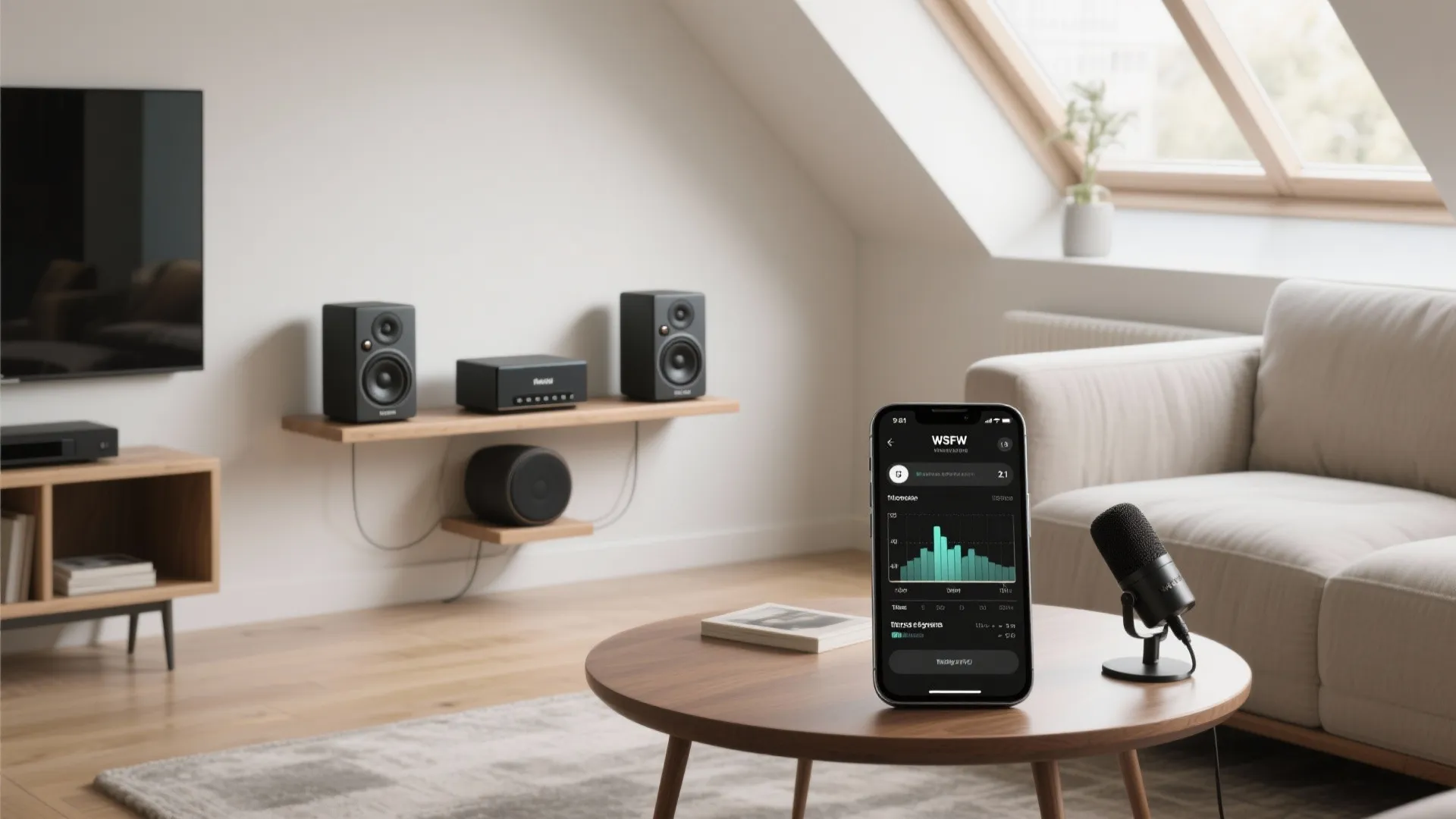 5) 2.1 micro system with DSP room correction