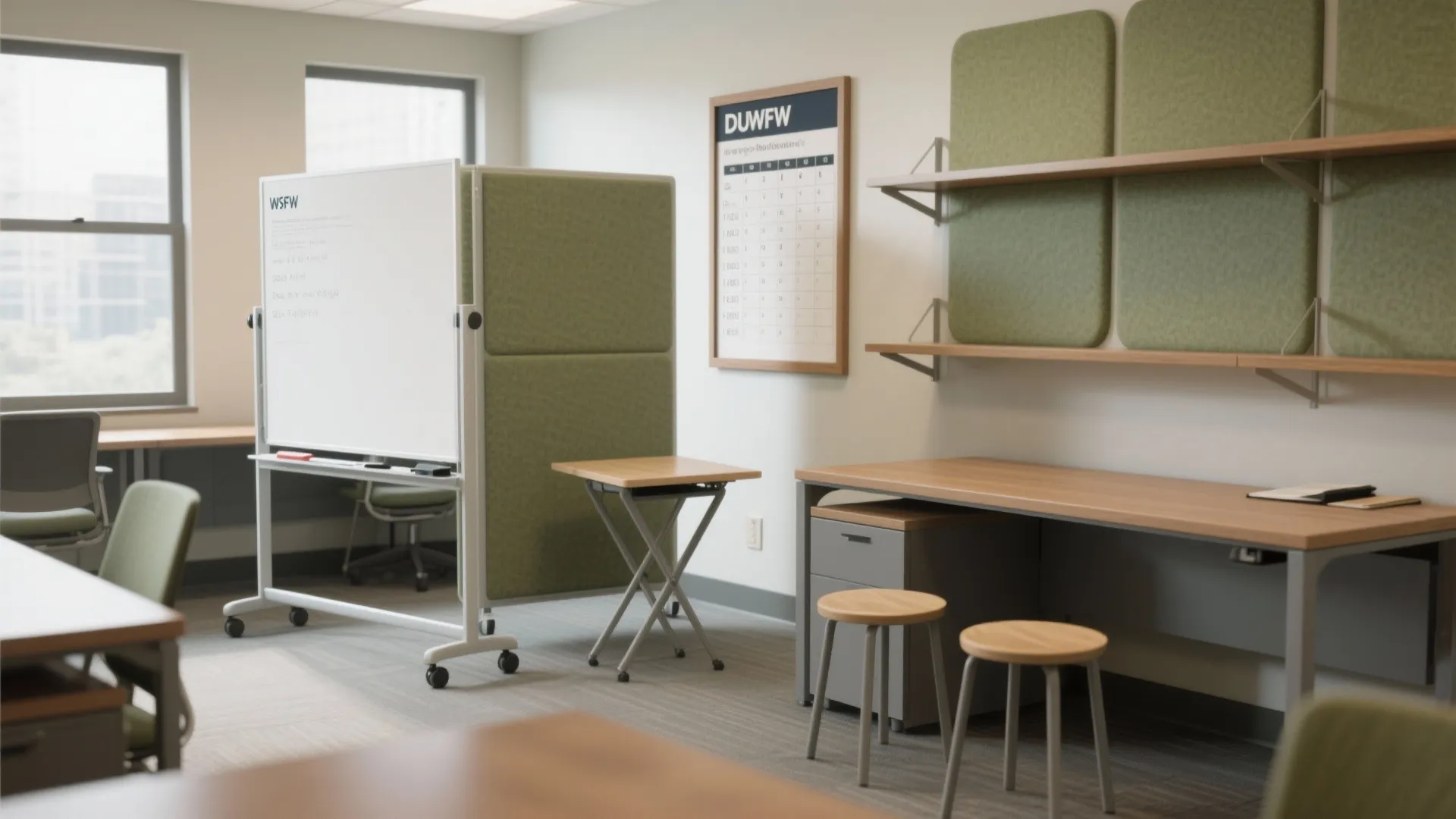 Flexible sharing: whiteboards, foldables, and booking cues