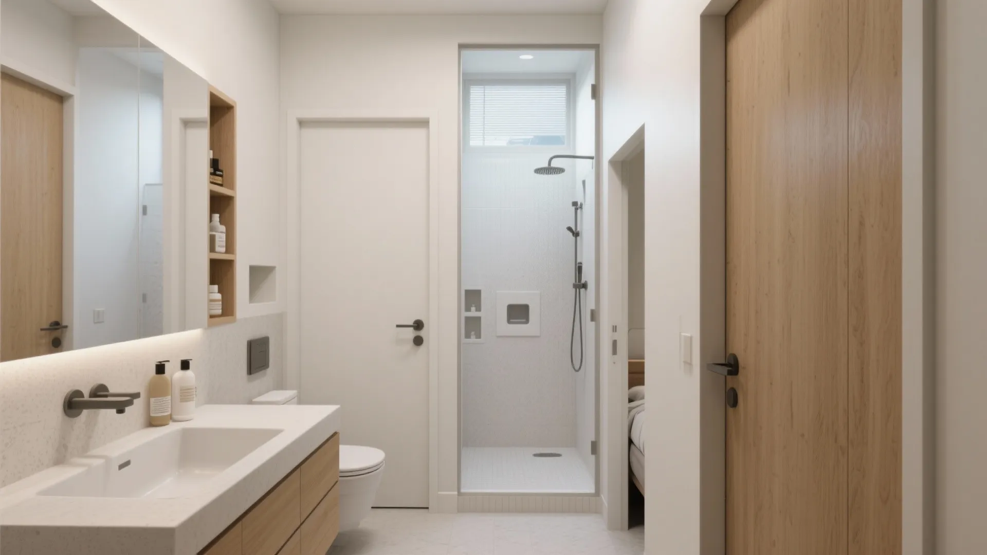 2. Dual-access bathroom layout