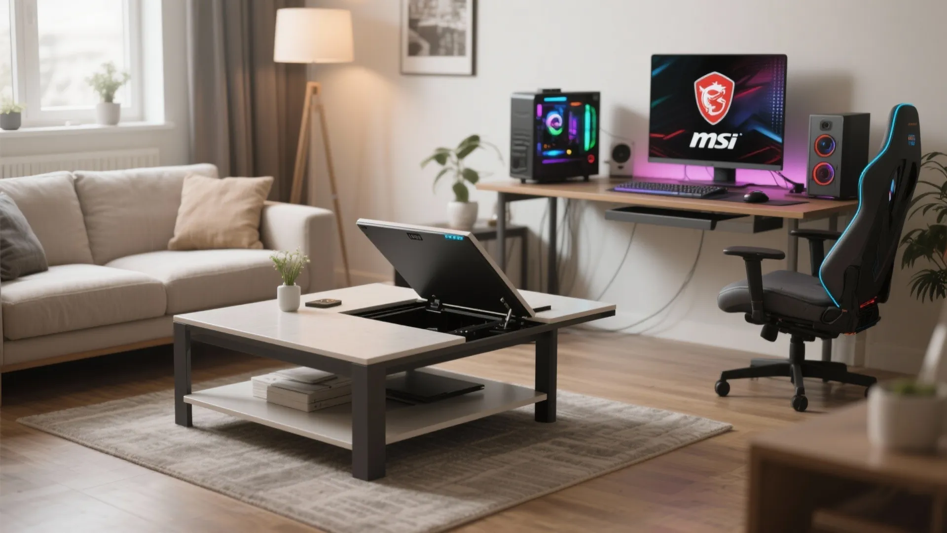 Dual-purpose coffee table