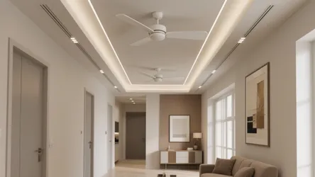 Gypsum Ceiling Designs for Hall with Two Fans: 5 Ideas