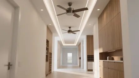 Hall ceiling design with two fans: 5 smart ideas