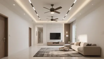 5 POP Ceiling Design Ideas for Hall with 2 Fans