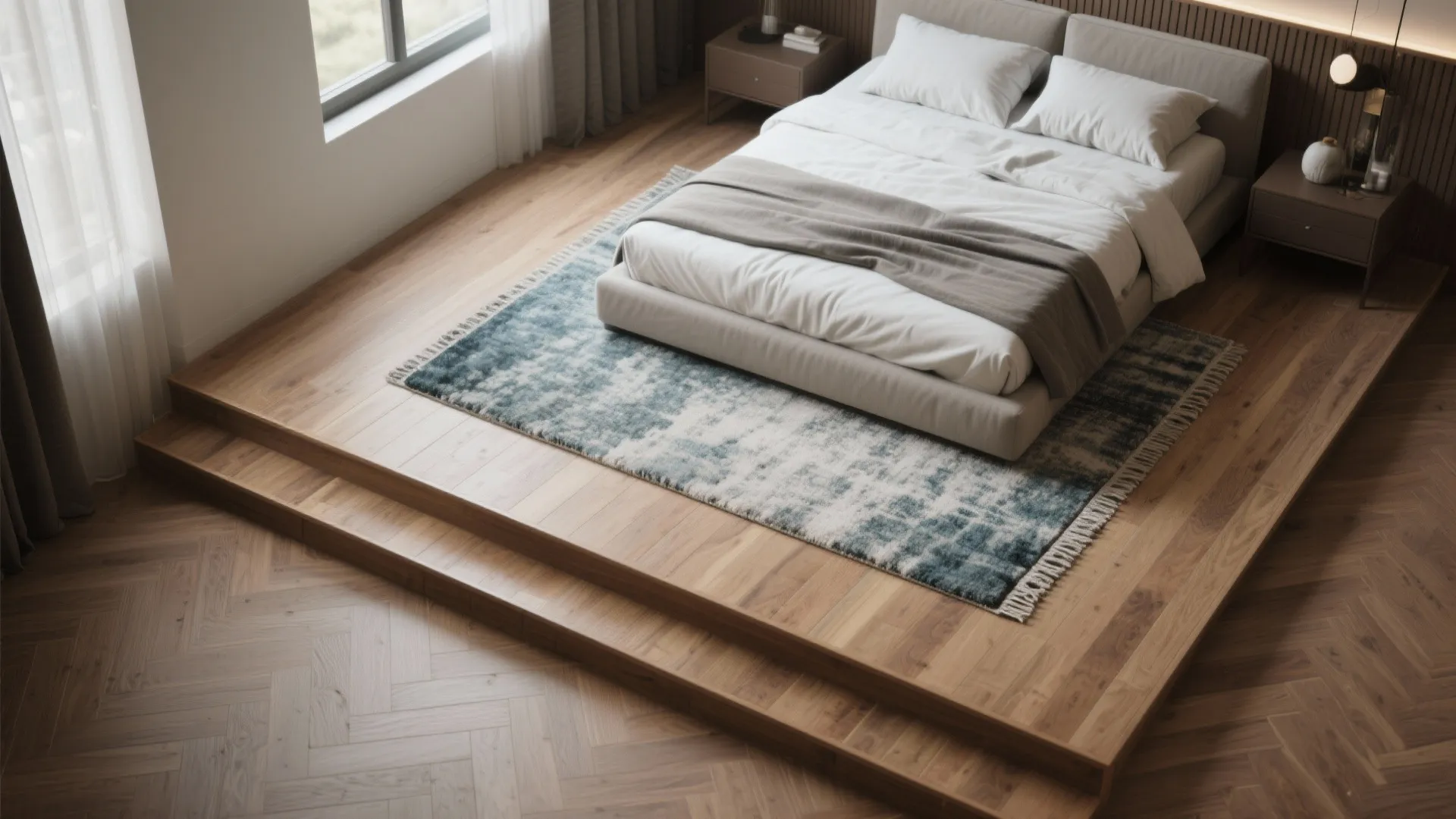 4. Dual-Finish Flooring Look