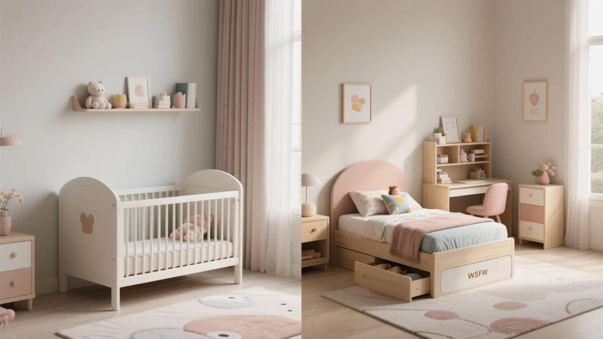 3. Dual-purpose furniture that grows with them