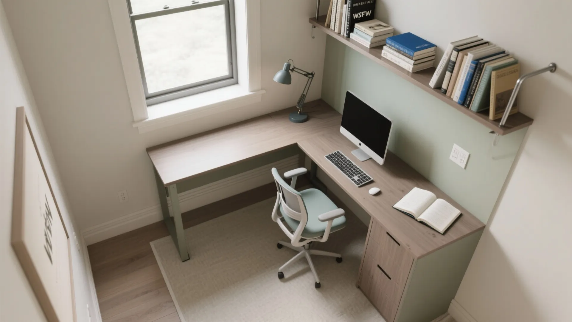 2) Dual-height workstation for reading and screen time