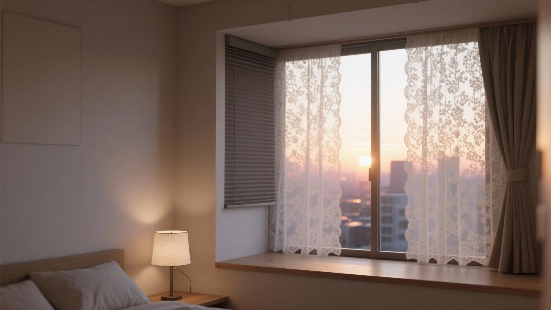 Tips 1: ロールスクリーン＋レースの二層で“光は通し、熱は遮る”（東京小戸型）