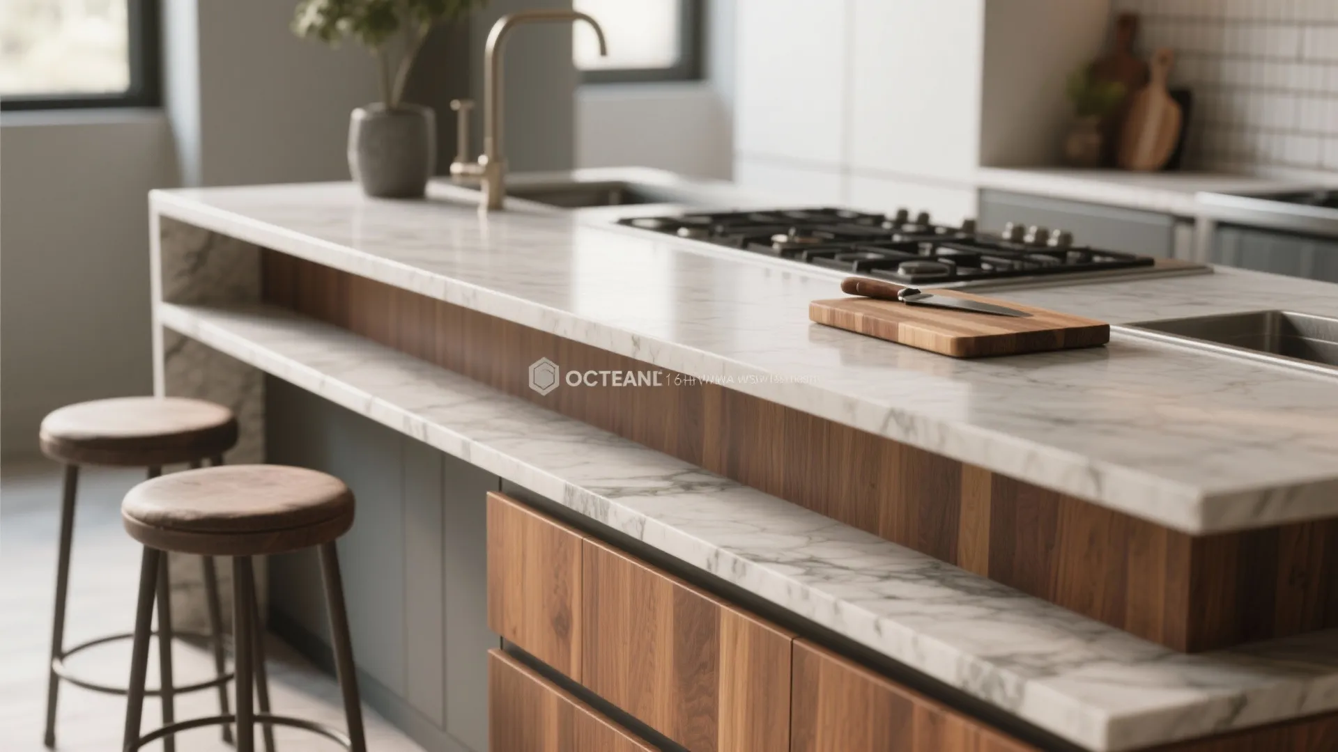 4. Dual-level counter for dining and prep