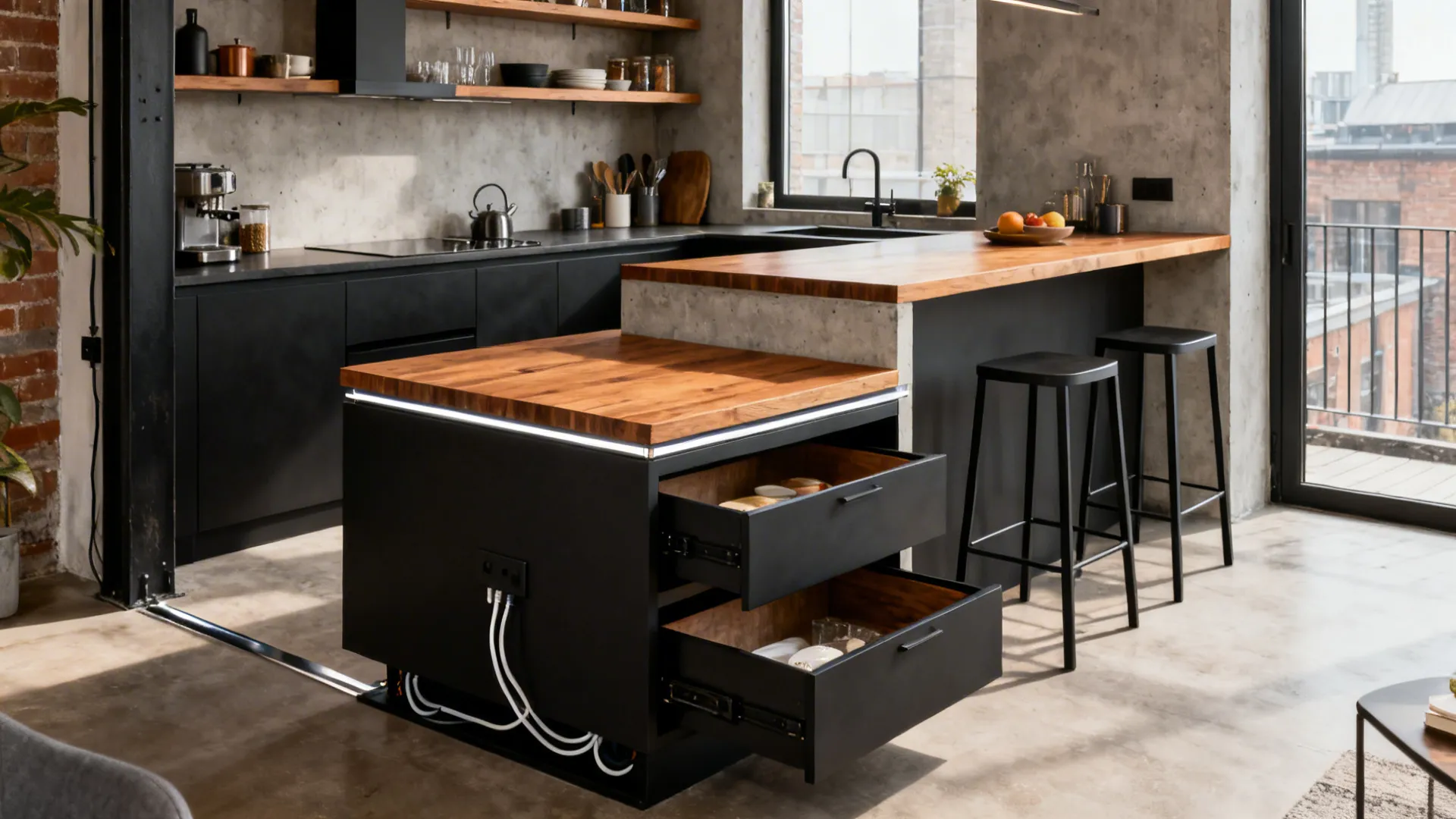 Dual-Level Counter: Prep Lower, Bar Higher