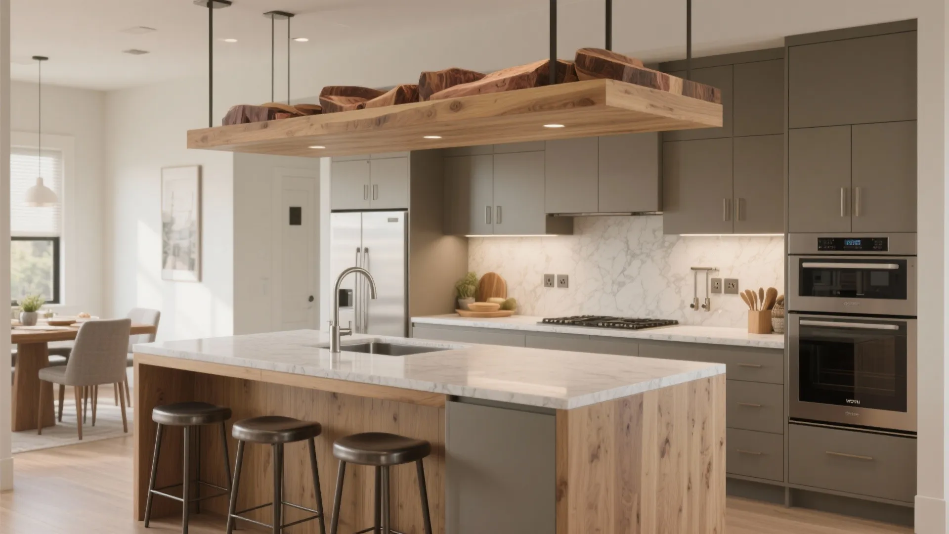 Dual-level island for flexible zones