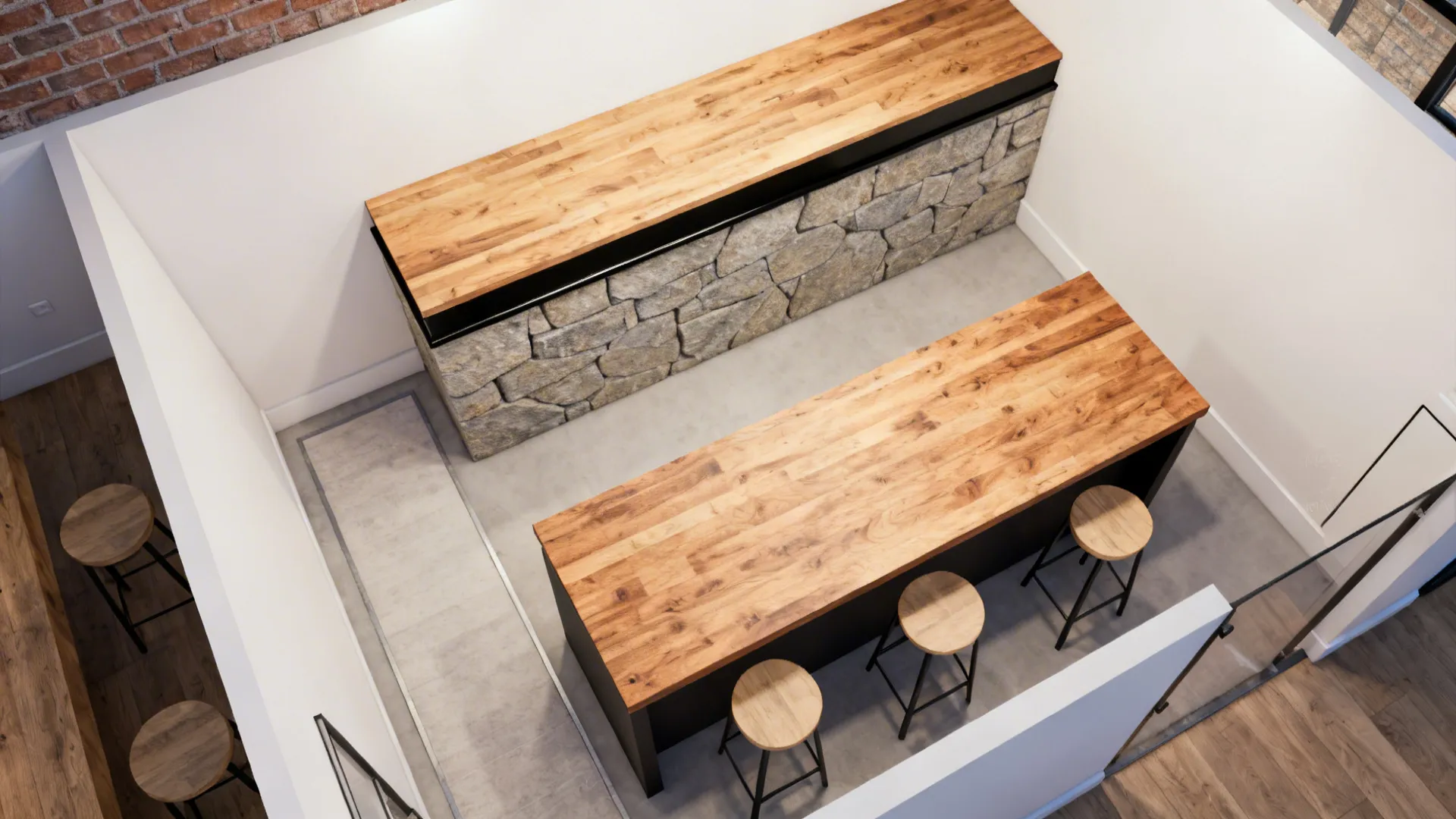 Dual-Level Counter: Prep Lower, Bar Higher