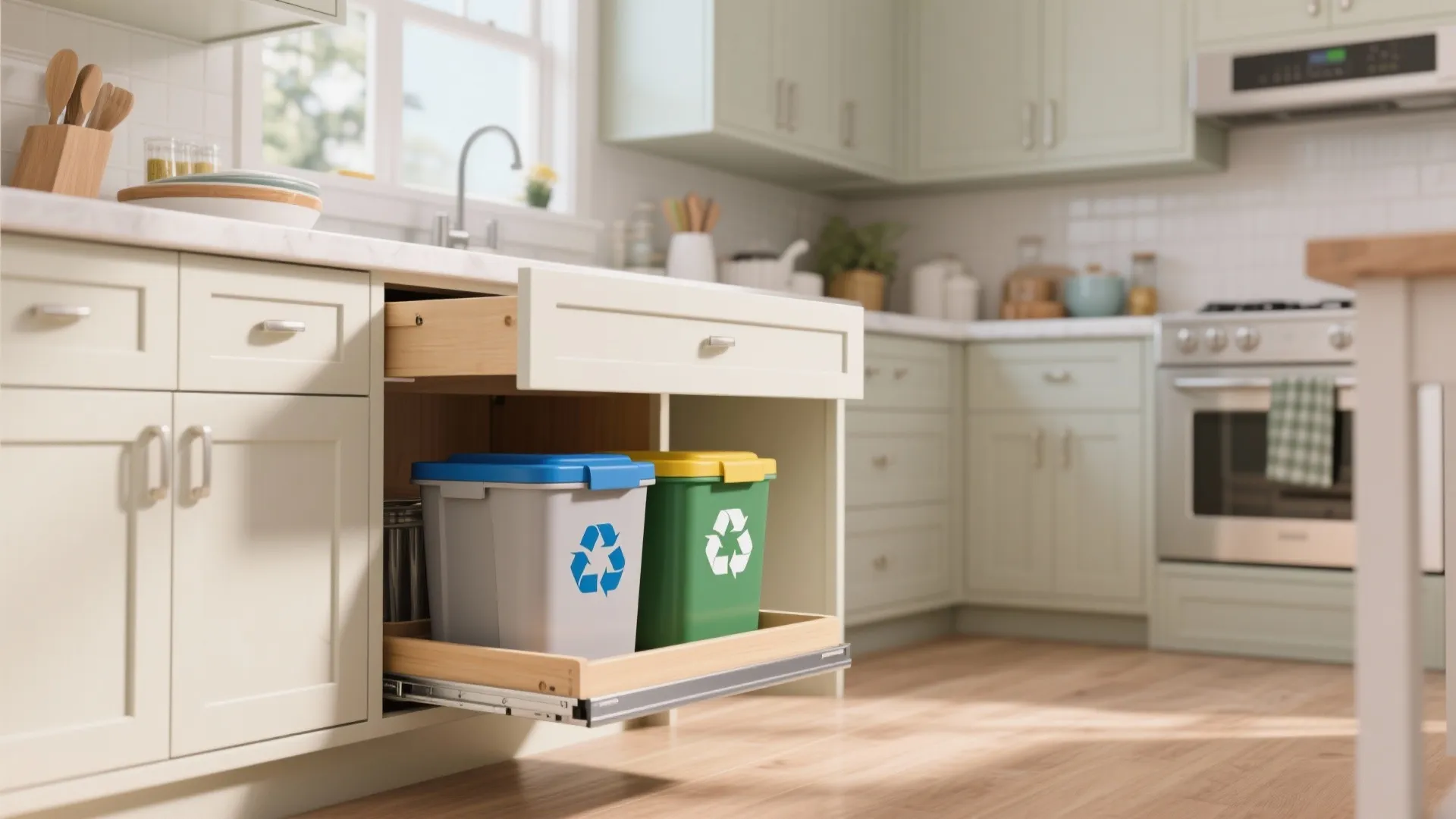 9. Dual-Lid Recycling Station