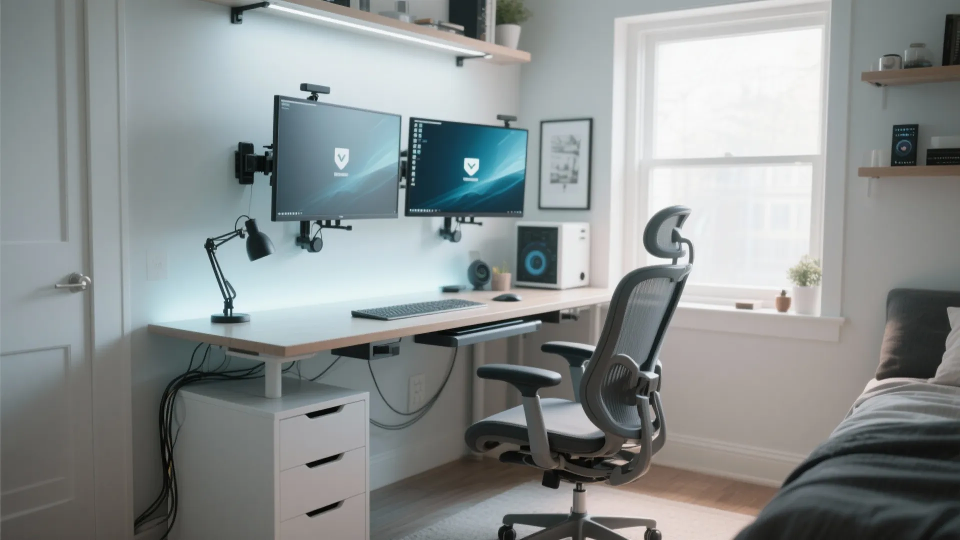 Dual Monitor with Floating Mounts