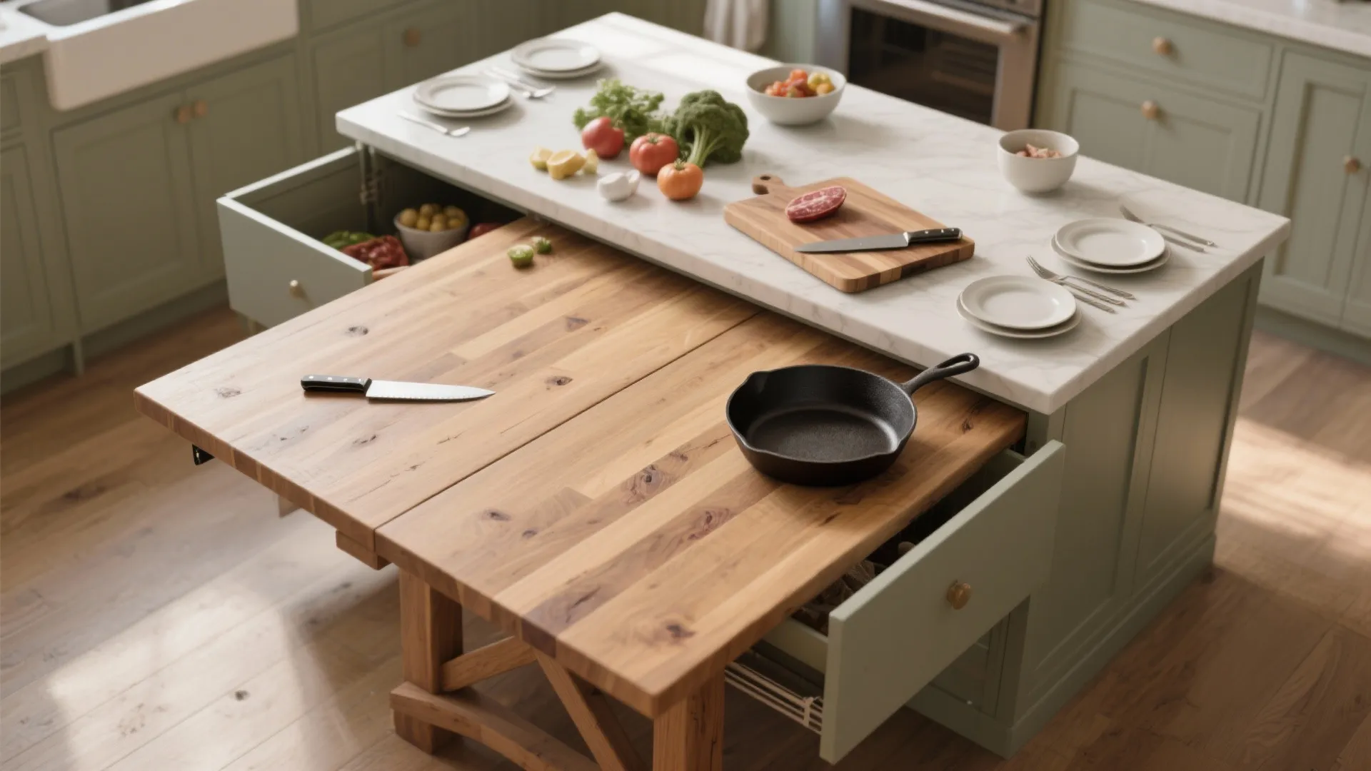 3. Dual-Purpose Tops: Prep Area by Day, Dining by Night