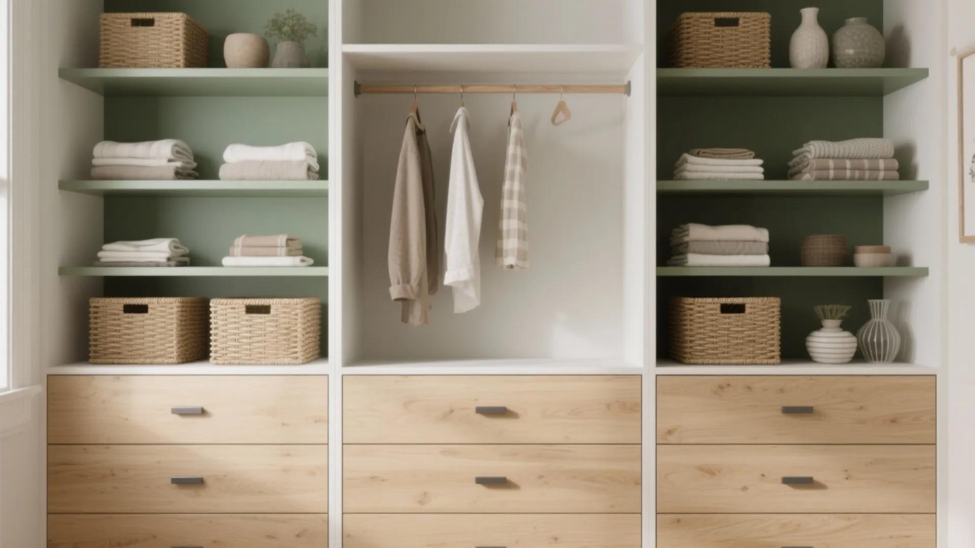 5. Dual-purpose dresser with open shelving or wardrobe combo