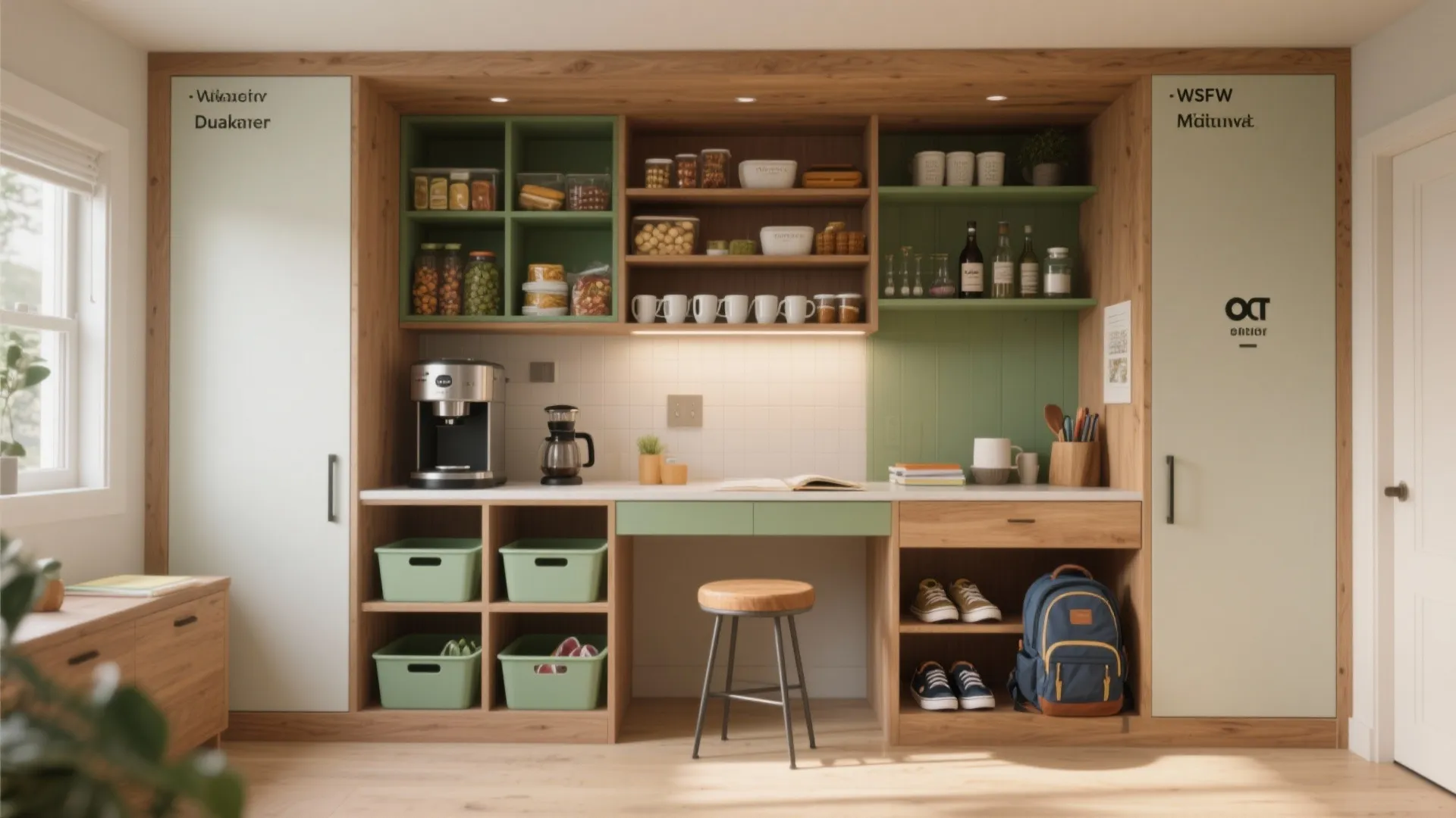 5. Dual-purpose pantry: mudroom, workspace, or mini-bar