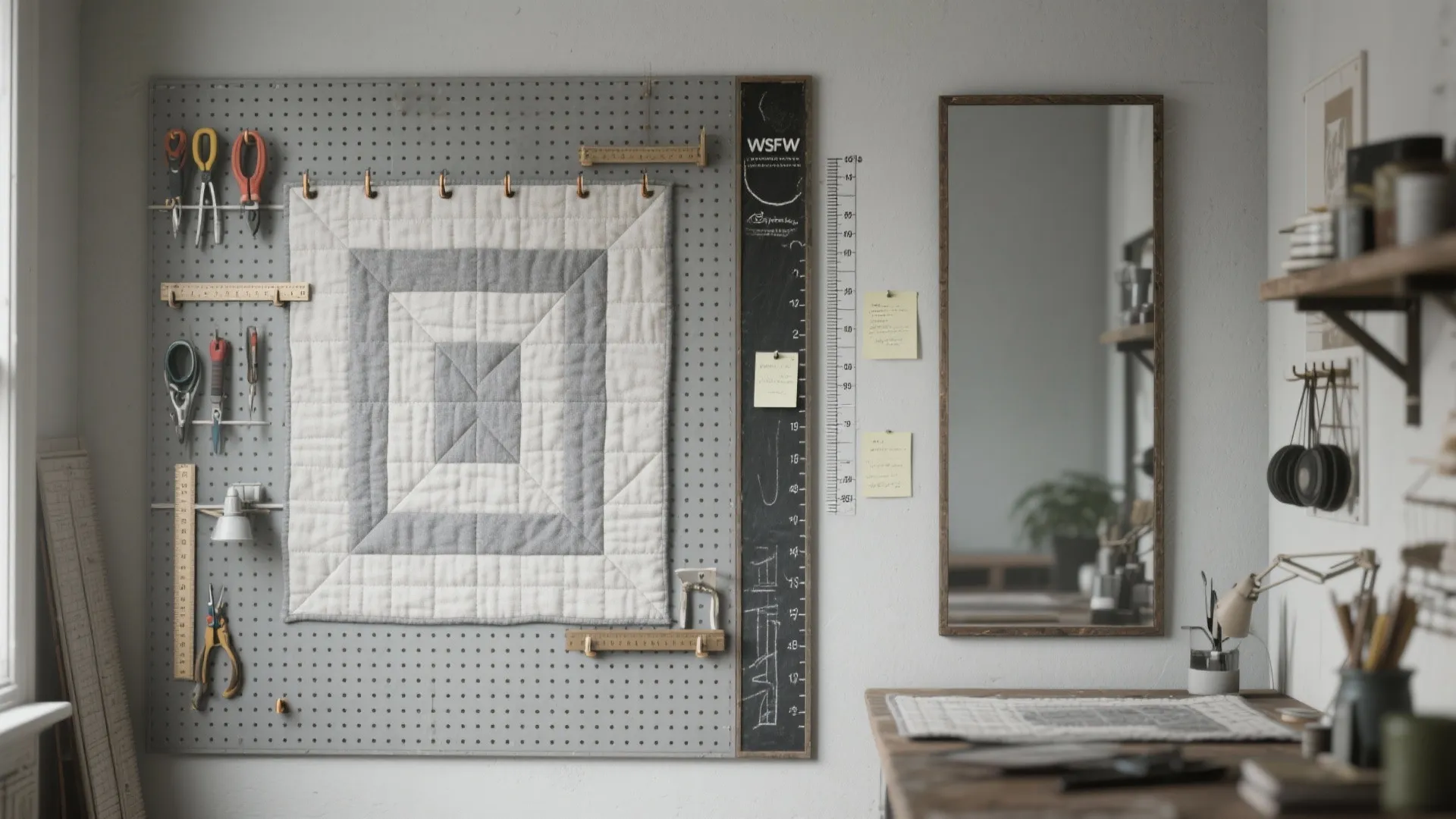 Dual‑Purpose Surfaces: Chalk, Mirror, and Pegboard