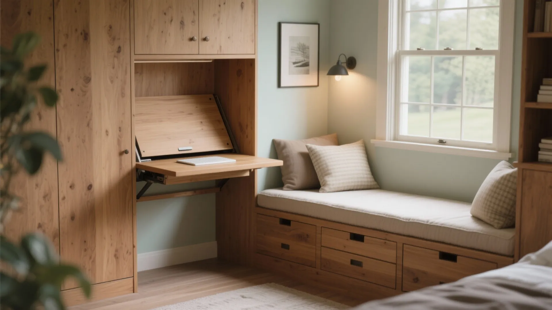 2. Dual-purpose rooms and built-ins